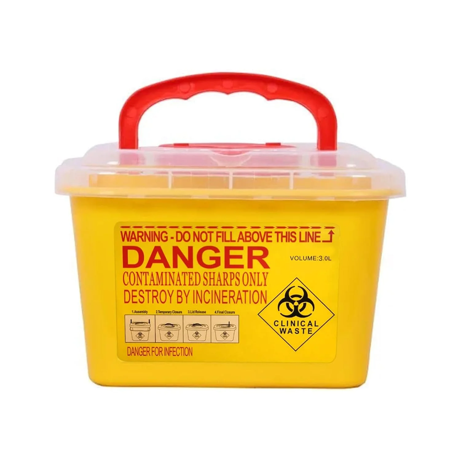 ظروف یکبار مصرف تجهیزات پزشکی کینگ ماریوت | جنس پلی پروپیلن (PP) به همراه درب | حجم 3 لیتر (1 عدد)