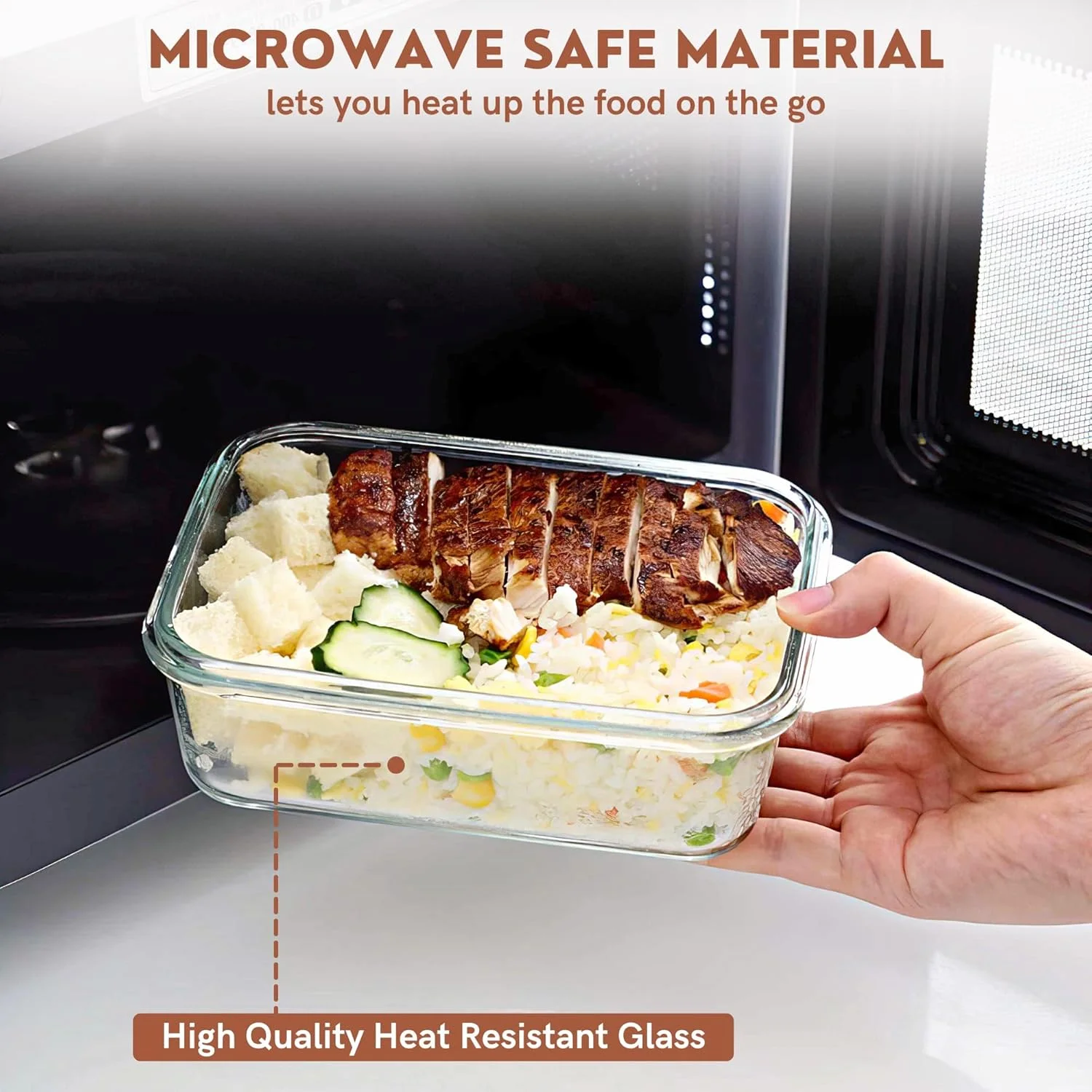 ظروف شیشه ای آماده سازی غذا برای آشپزخانه [بسته 3 عددی] با درب های قفل شونده بادوام، قابل استفاده در مایکروویو/فر/فریزر و ماشین ظرفشویی، رنگ های متنوع