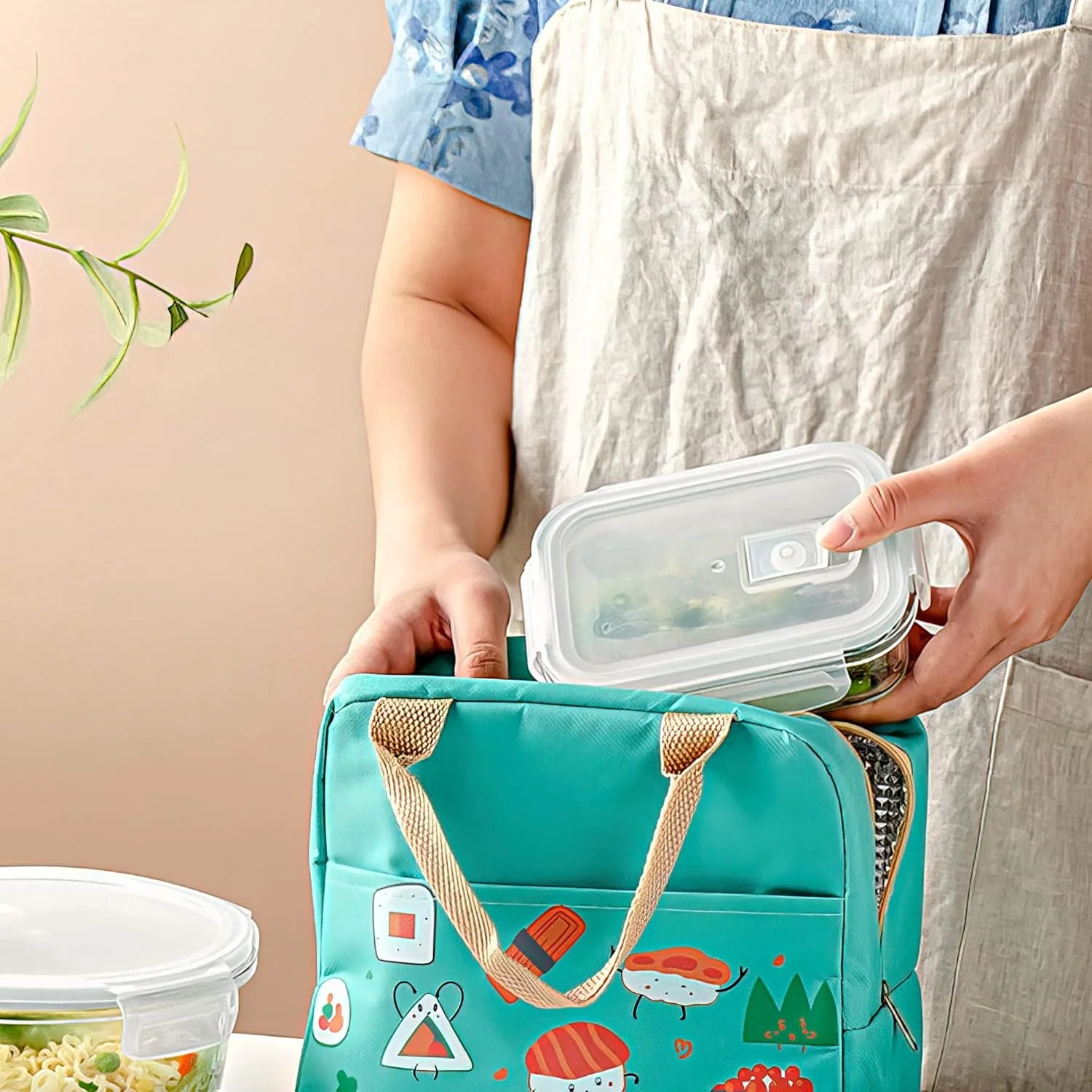 ظروف شیشه ای آماده سازی غذا برای آشپزخانه [بسته 3 عددی] با درب های قفل شونده بادوام، قابل استفاده در مایکروویو/فر/فریزر و ماشین ظرفشویی، رنگ های متنوع