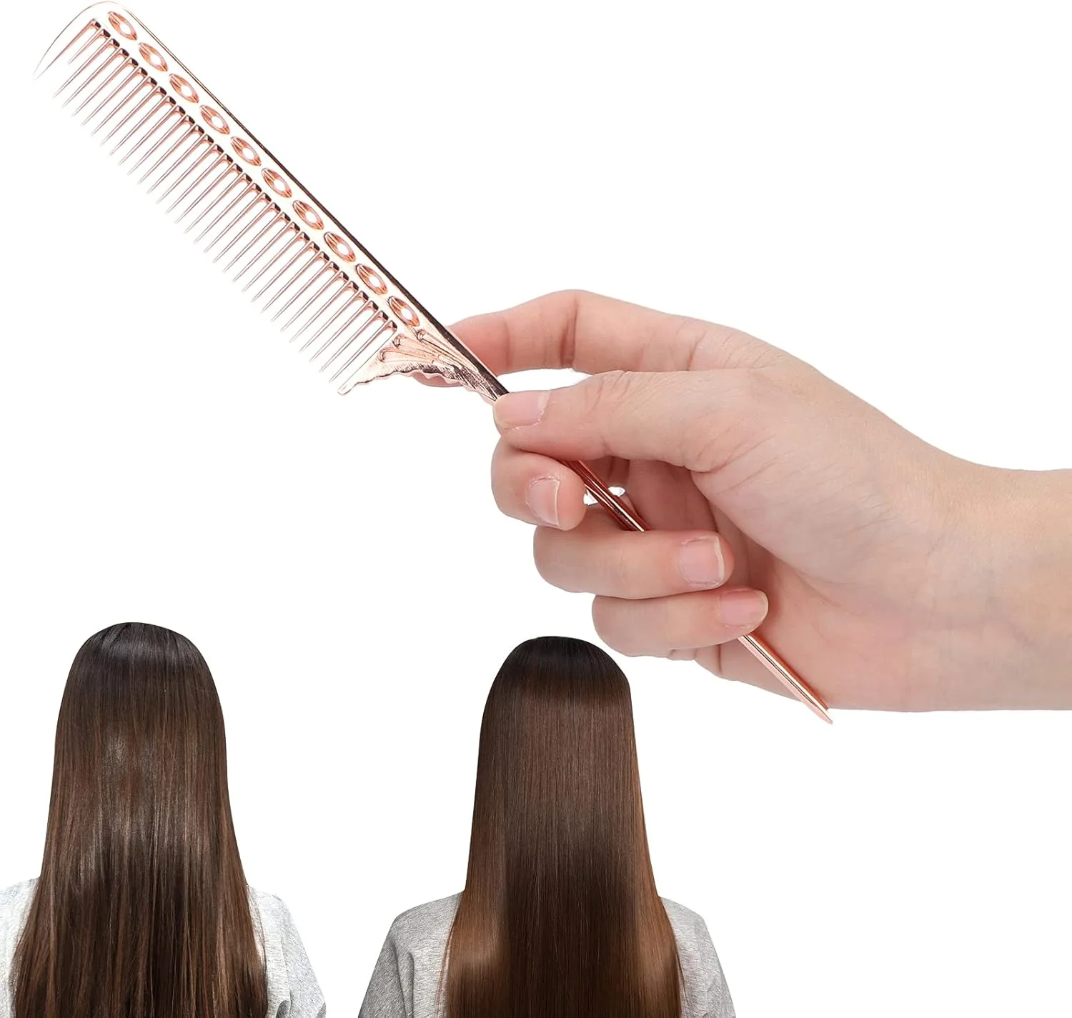 شانه دم موشی، شانه حالت دهنده حرفه ای آرایشگاهی، شانه فلزی آلومینیومی، ابزار حالت دهنده قابل حمل (رزگلد)