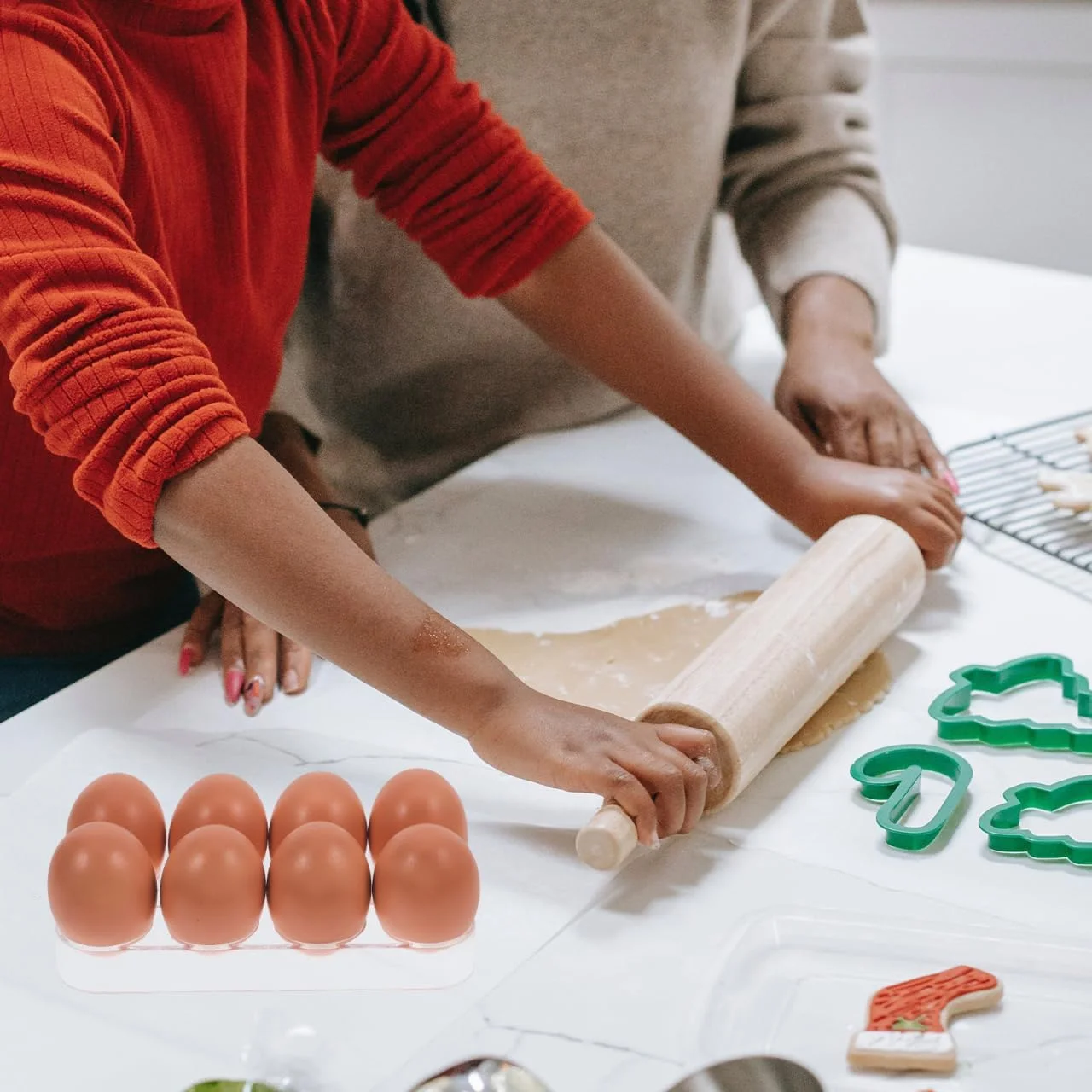 ظرف تخم مرغ ایپت بوم برای یخچال، نگهدارنده تخم مرغ 8 خانه، جعبه نگهداری و سازمان دهنده تخم مرغ برای خانه و آشپزخانه