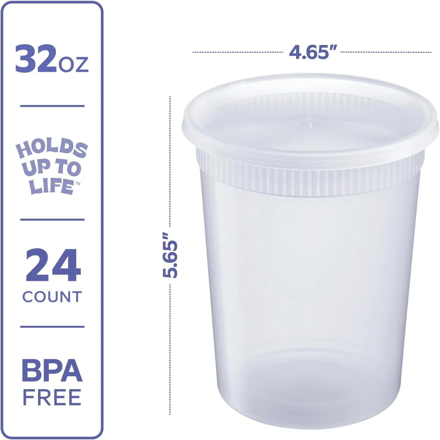 بسته راحت GUSTO [24 ست - 946 میلی لیتر] ظروف پلاستیکی نگهداری مواد غذایی با درب های محکم