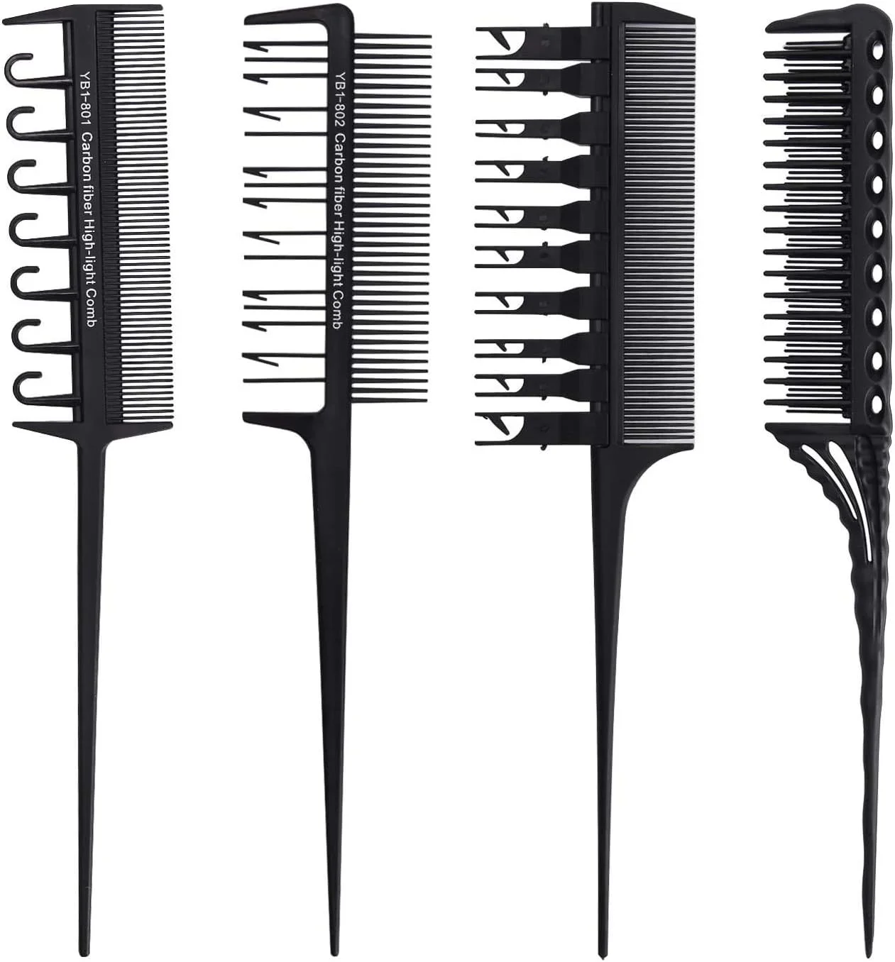 مجموعه شانه حالت دهنده مو حرفه ای POFET شامل 9 عدد، شانه دم موشی، برس پوش دهنده مو، ابزار رنگ مو برای آرایشگران، شانه ضد گره و مناسب فویل