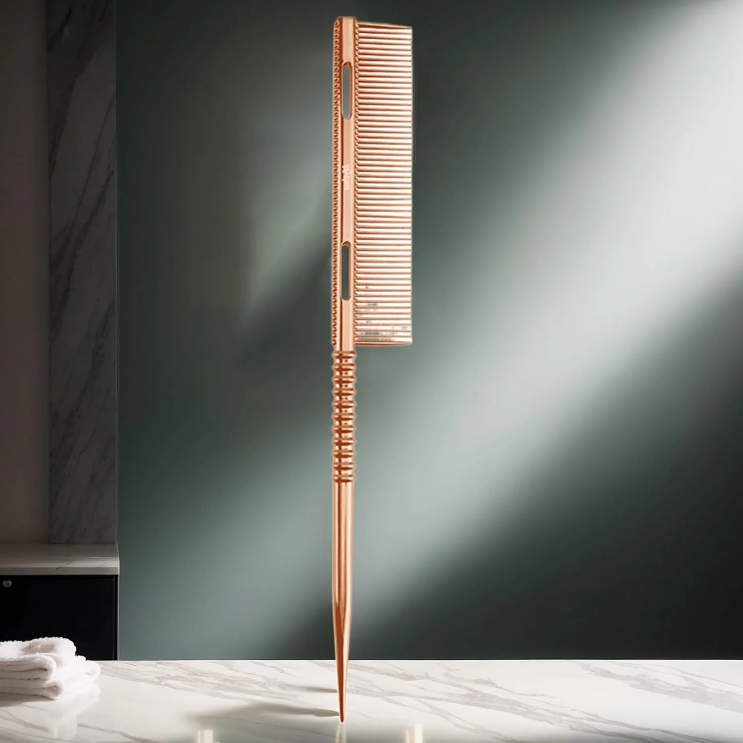 شانه دم باریک مو، برس موی دم فلزی - شانه حالت دهنده ارگونومیک برای حجم دادن به ریشه مو و باز کردن گره مو، هدیه ای مناسب برای دختر، همسر