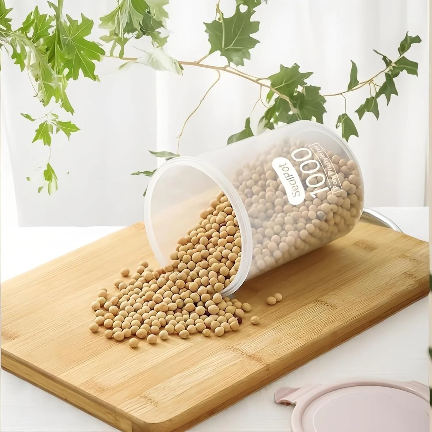 ظروف نگهداری مواد غذایی بزرگ 3 تکه گورگسکید با درب های محکم - پلاستیک درجه مواد غذایی، ظروف آشپزخانه برای ادویه جات، قهوه، چای، تنقلات و سازماندهی انبار