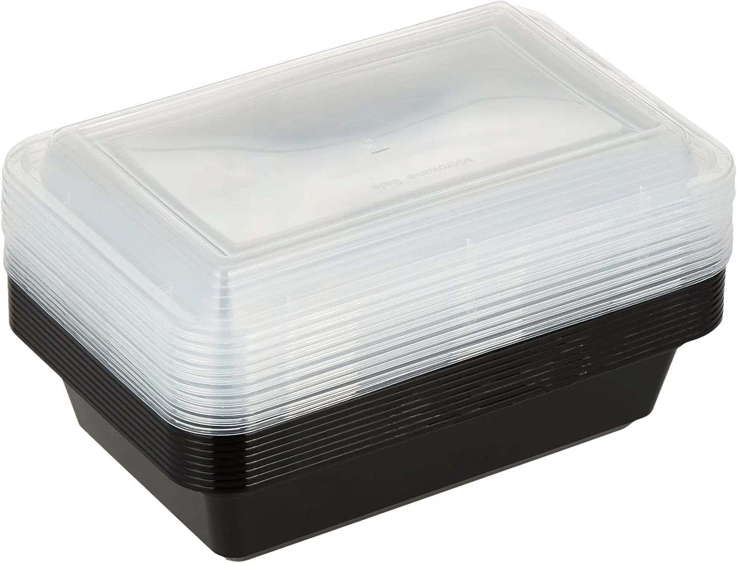 ظرف مستطیلی مشکی درب دار فان بای البیادر، 1120 میلی لیتر، قابل استفاده در مایکروویو/فریزر/فر/ماشین ظرفشویی، تک قسمتی، ظرف غذا (بدون BPA)، جعبه ناهار، قابل استفاده مجدد، یکبار مصرف (بسته 10 عددی)