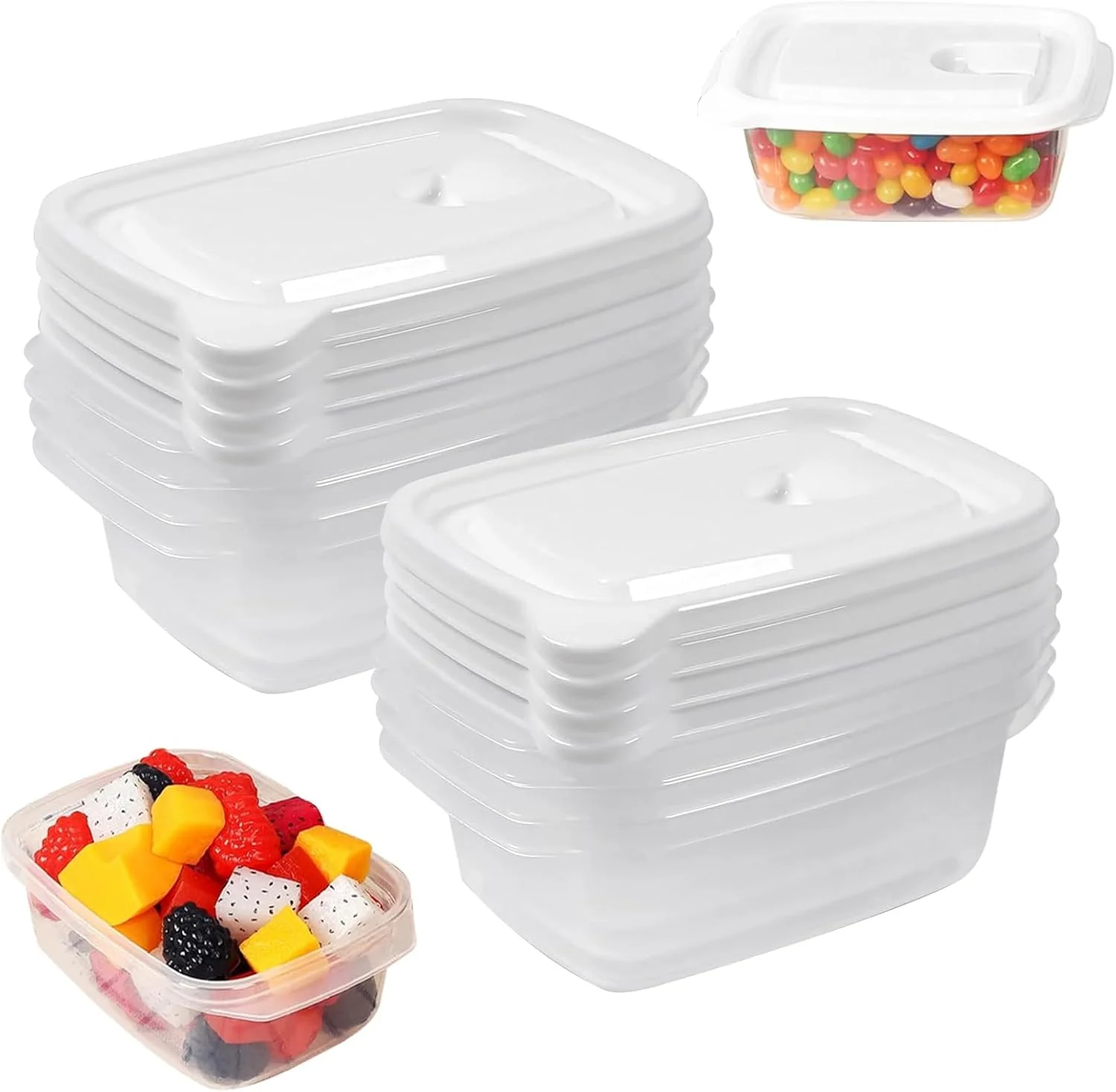 ظروف نگهداری مواد غذایی مناسب فریزر با درب (8 ست)، ظروف پلاستیکی 400 میلی لیتری بدون BPA از Azonee، مناسب برای مایکروویو، ایده آل برای فریز کردن، نگهداری و تقسیم وعده های غذایی ظروف نگهداری مواد غذایی مناسب فریزر با درب (8 ست)، ظروف پلاستیکی 400 میلی لیتری بدون BPA از Azonee، مناسب برای مایکروویو، ایده آل برای فریز کردن، نگهداری و تقسیم وعده های غذایی