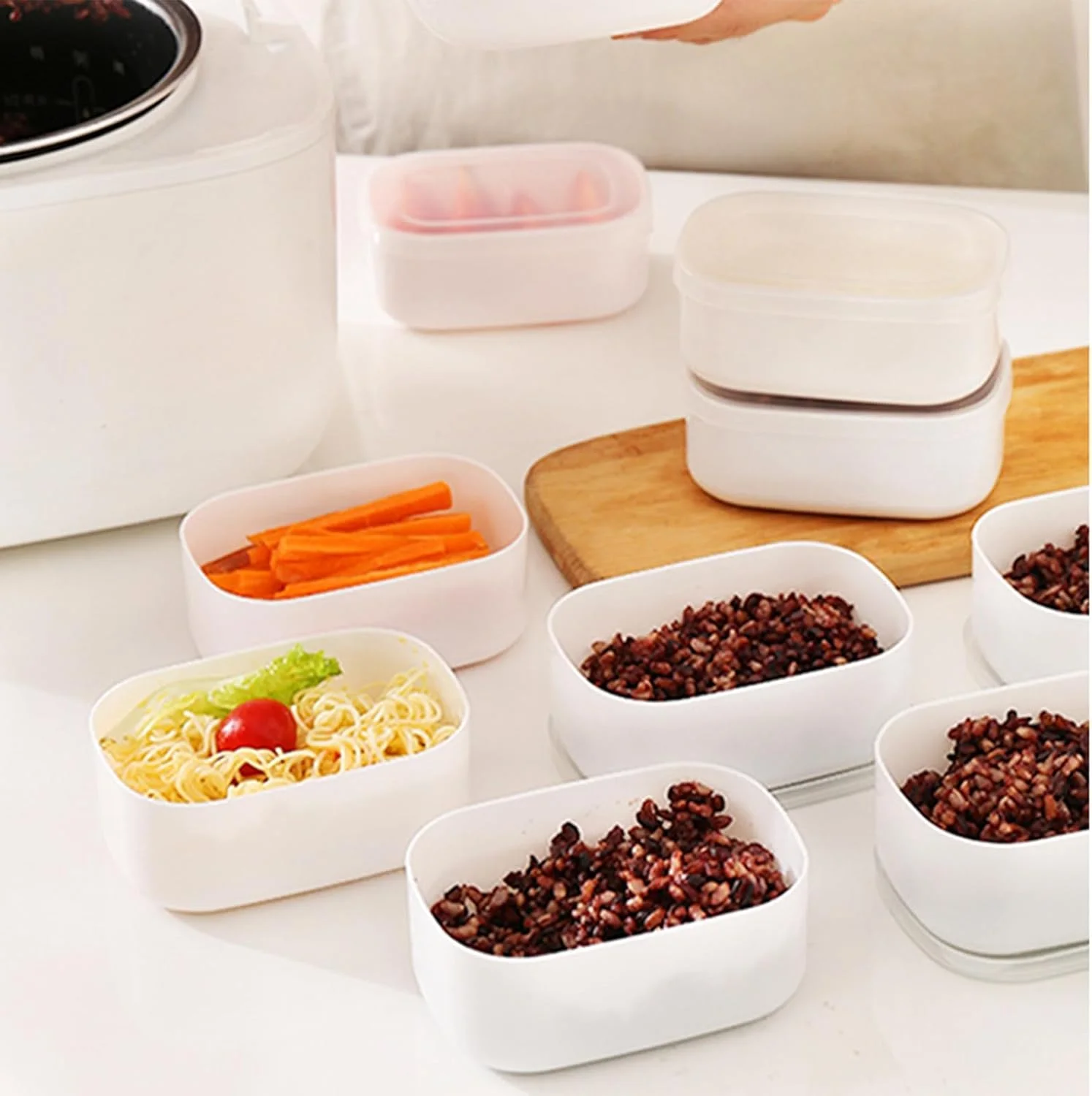 ظروف فریزری با درب، 8 عدد ظرف نگهداری پلاستیکی کوچک بدون BPA مناسب برای آماده سازی غذا، فریز کردن، تقسیم وعده ها و نگهداری مواد غذایی، ایده آل برای سازماندهی آشپزخانه و استفاده روزانه