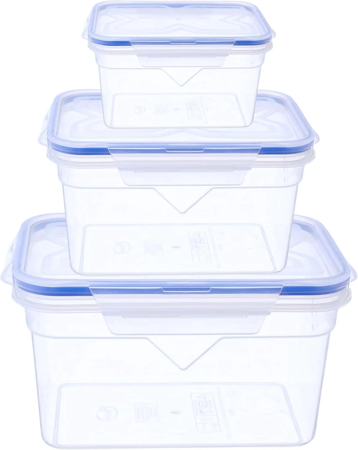 ظروف نگهدارنده غذا با قفل پلاستیکی FEELINGS، ست 3 تکه، درب های هواگیر، بدون BPA، قابل استفاده در مایکروویو، فریزر و ماشین ظرفشویی، قابل چیدن