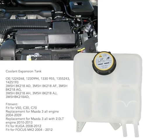 مخزن انبساط خنک کننده موتور Cryfokt، بطری مخزن مایع خنک کننده موتور با درب، مخزن انبساط سرریز مایع خنک کننده مناسب برای تمام موتورهای Kuga برای FOCUS MK2 از سال 2004 تا 2012 مخزن انبساط خنک کننده موتور Cryfokt، بطری مخزن مایع خنک کننده موتور با درب، مخزن انبساط سرریز مایع خنک کننده مناسب برای تمام موتورهای Kuga برای FOCUS MK2 از سال 2004 تا 2012