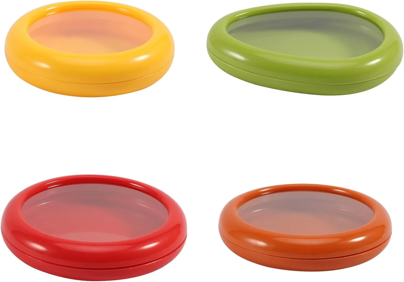 فاداره 4 عدد ظرف نگهداری میوه و سبزیجات برای یخچال، نگهدارنده آووکادو و گوجه فرنگی، ظروف نگهداری قابل استفاده مجدد، غلاف کششی پیاز تازه، جعبه نگهداری مواد غذایی قابل استفاده مجدد (همانطور که نشان داده شده)