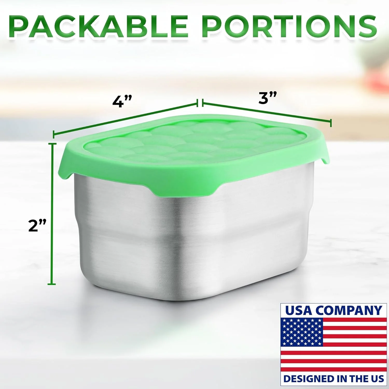 ظروف استیل اسنک Everusely - 240 میلی لیتر، بسته 4 عددی - جعبه های نگهداری مواد غذایی ضد نشت با درب برای مسافرت - ظروف قابل استفاده مجدد برای بزرگسالان - جعبه های کوچک قابل چیدن برای کنترل حجم غذا