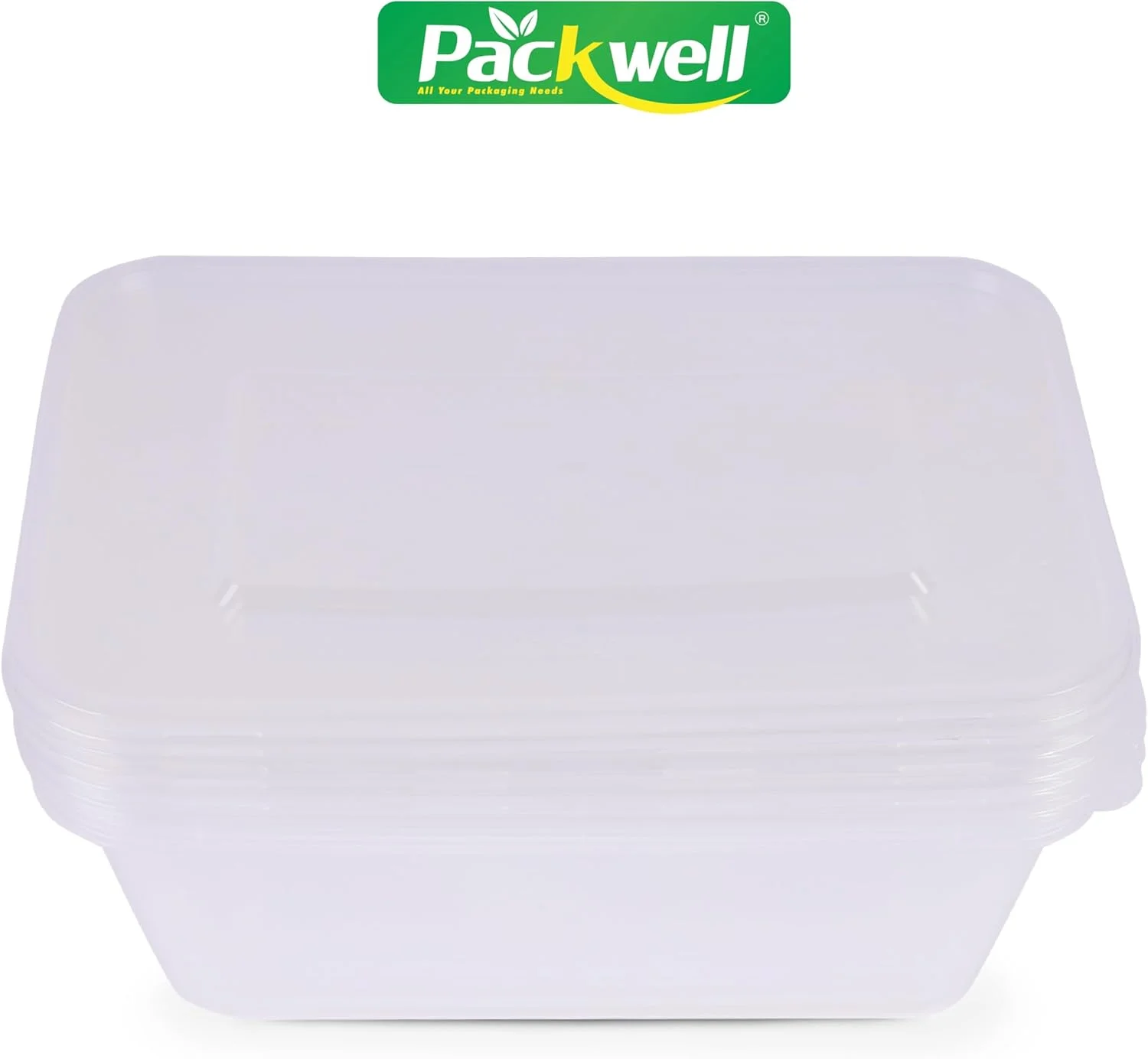 ظرف مستطیلی شفاف ماکروویو پک‌ول 750 میلی‌لیتری با درب – 15 عدد (3 بسته 5 عددی)