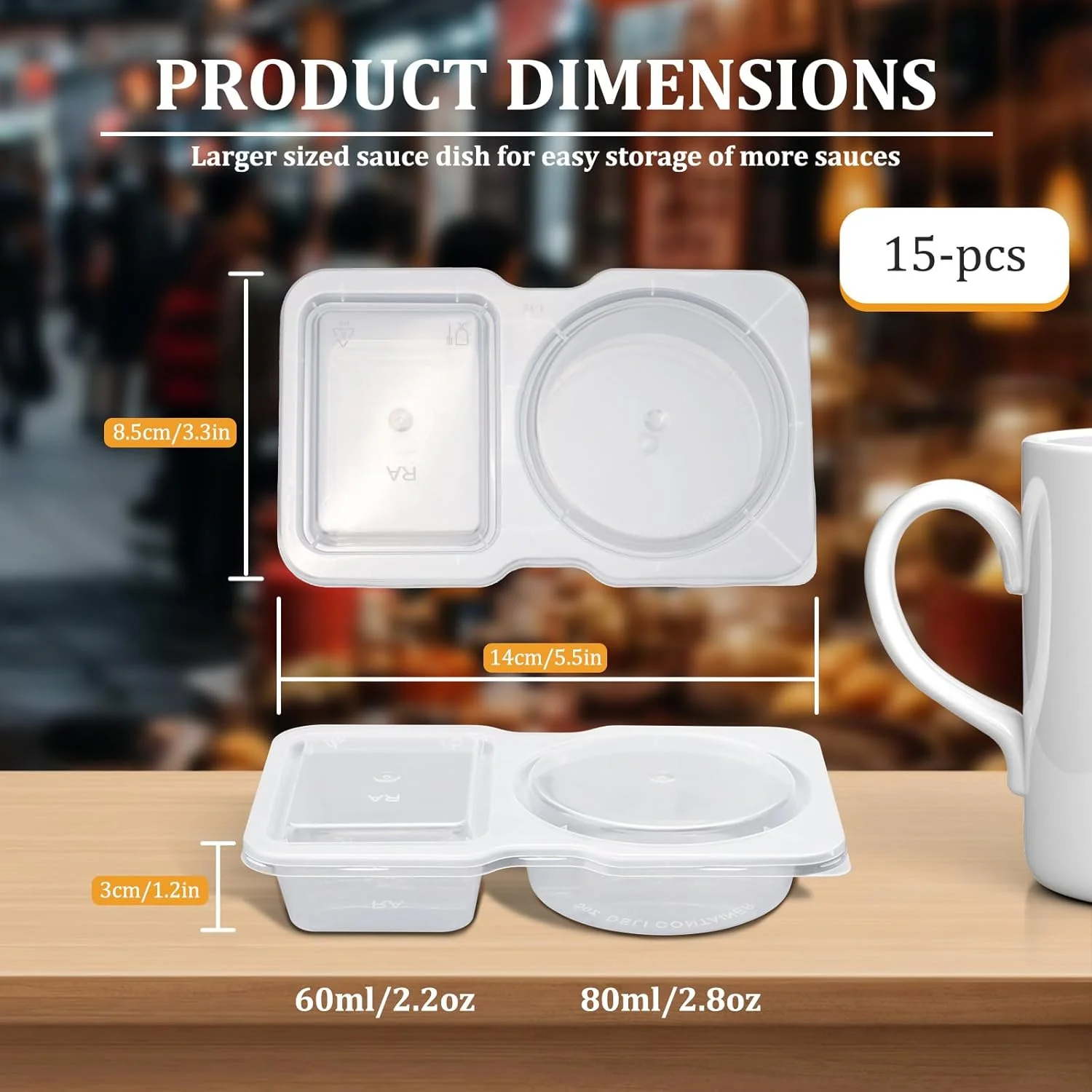ظروف اسنک یکبار مصرف و قابل استفاده مجدد Yitexin با 2 محفظه و درب، ظروف چاشنی کوچک شفاف تقسیم شده برای آماده سازی غذا، سس و دیپ 130 میلی لیتر (شفاف)، 15 عدد ظروف اسنک یکبار مصرف و قابل استفاده مجدد Yitexin با 2 محفظه و درب، ظروف چاشنی کوچک شفاف تقسیم شده برای آماده سازی غذا، سس و دیپ 130 میلی لیتر (شفاف)، 15 عدد