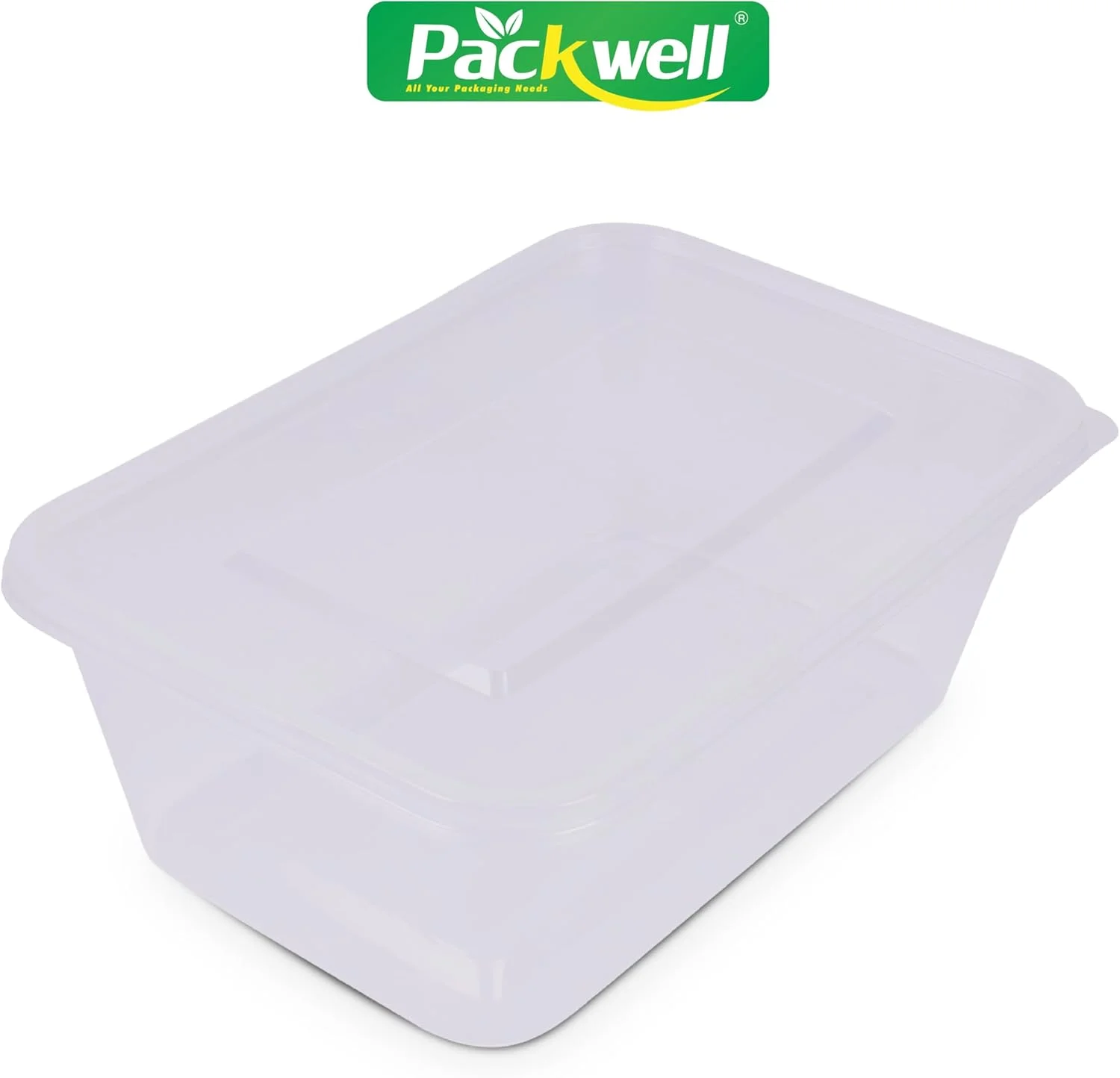 ظرف مستطیلی شفاف ماکروویو پک‌ول 750 میلی‌لیتری با درب – 15 عدد (3 بسته 5 عددی)