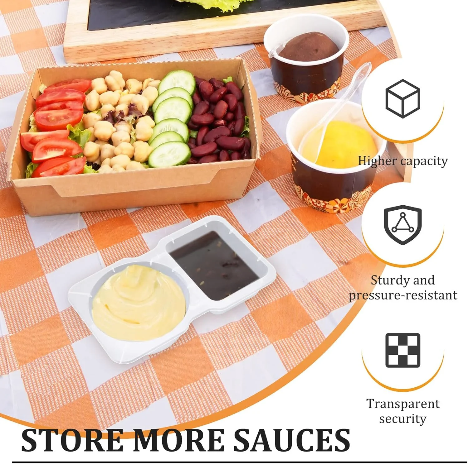 ظروف اسنک یکبار مصرف و قابل استفاده مجدد Yitexin با 2 محفظه و درب، ظروف چاشنی کوچک شفاف تقسیم شده برای آماده سازی غذا، سس و دیپ 130 میلی لیتر (شفاف)، 15 عدد ظروف اسنک یکبار مصرف و قابل استفاده مجدد Yitexin با 2 محفظه و درب، ظروف چاشنی کوچک شفاف تقسیم شده برای آماده سازی غذا، سس و دیپ 130 میلی لیتر (شفاف)، 15 عدد