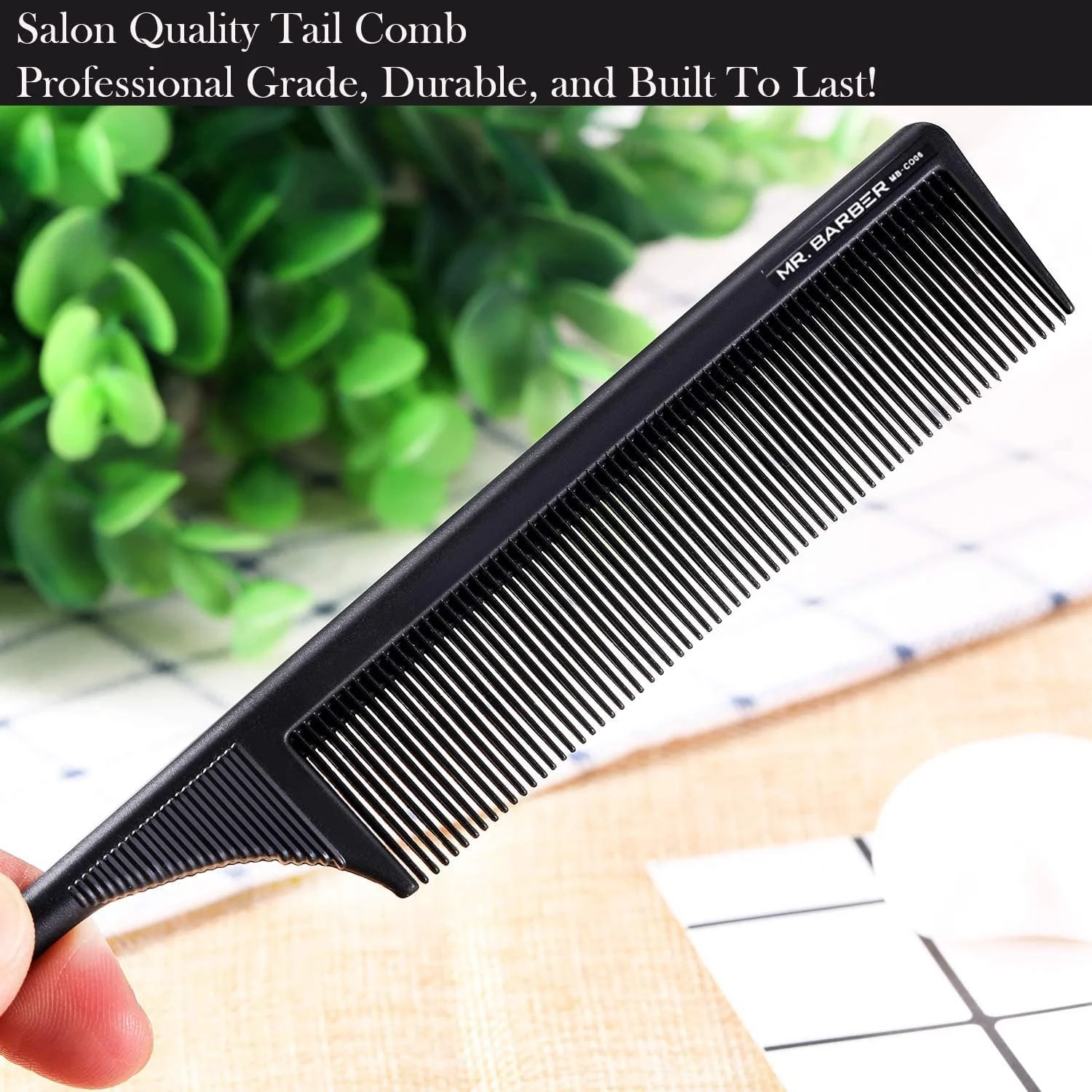 شانه دم موشی کربنی آرایشگاهی آقای باربر، ضد الکتریسیته ساکن، مقاوم در برابر حرارت، مناسب برای حالت دادن و آرایش مو