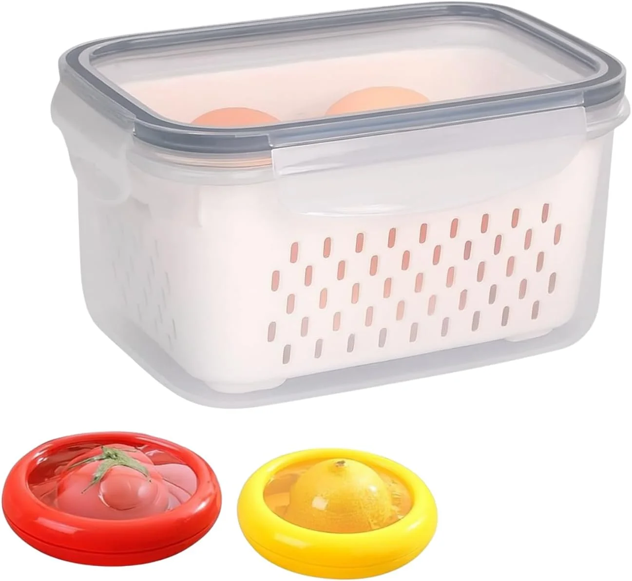 ظروف نگهداری مواد غذایی پلاستیکی DESEAR - بدون BPA، ضد نشت، قابل استفاده در مایکروویو و فریزر - ست جعبه مستطیلی 5 تکه برای ناهار، میوه ها و سبزیجات