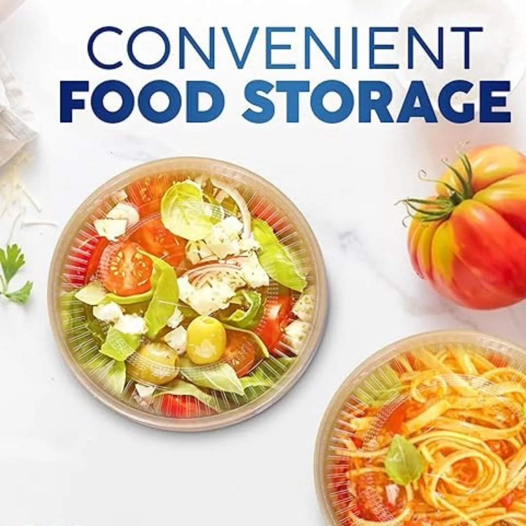 ظروف یکبار مصرف نگهداری غذا با درب، بسته 50 عددی، کاسه های کاغذی کرافت برای غذاهای گرم و سرد، ظروف سازگار با محیط زیست برای رستوران، دفتر، ناهار مدرسه، پذیرایی، پیک نیک، مهمانی ها