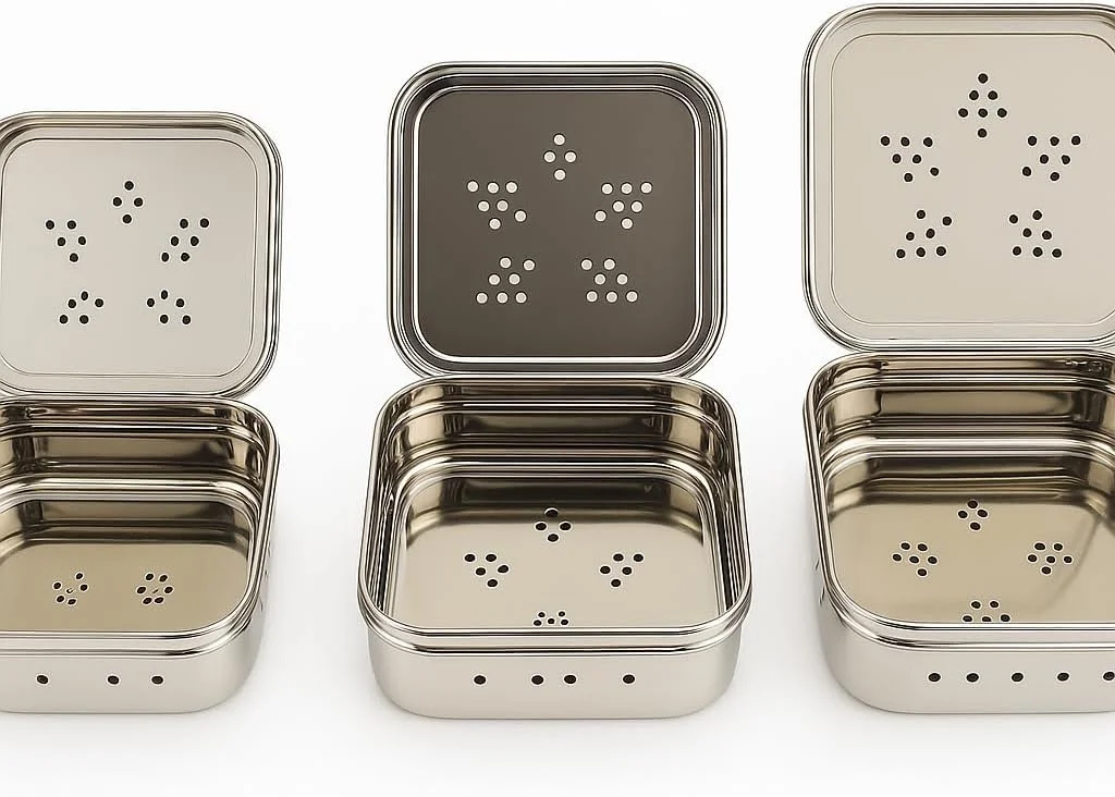 ظرف استیل مربع شکل دی بها برای گشنیز/دانهیا/گشنیز جعبه چند منظوره/ظرف آشپزخانه - ست 3 عددی، رنگ-نقره ای (ظرفیت-700 میلی لیتر، 500 میلی لیتر، 400 میلی لیتر)