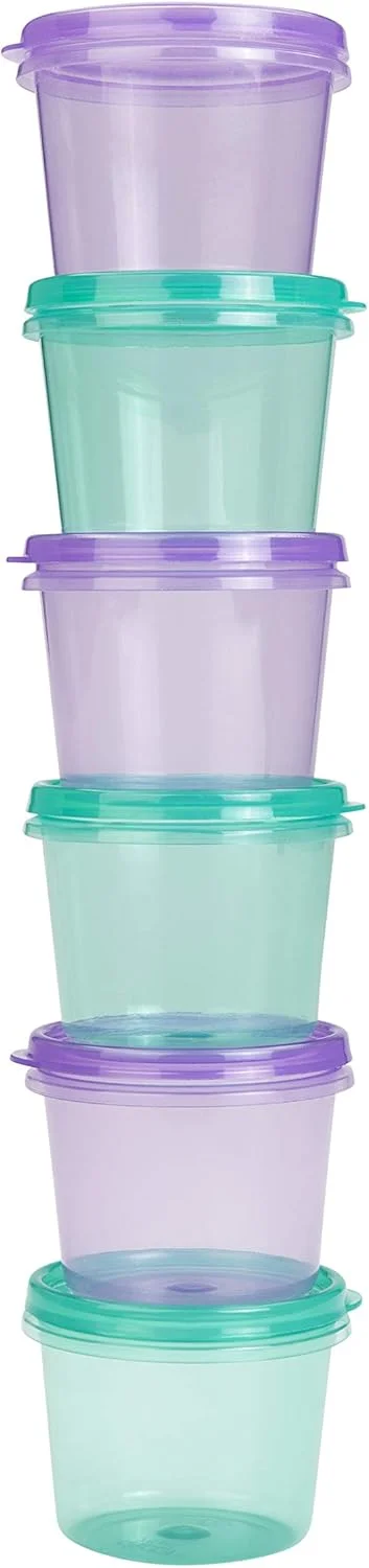 ظروف دیپ 75 میلی لیتری دکور گو، بسته 6 عددی | ایده آل برای آماده سازی غذا | فاقد BPA | قابل استفاده در ماشین ظرفشویی، فریزر و مایکروویو