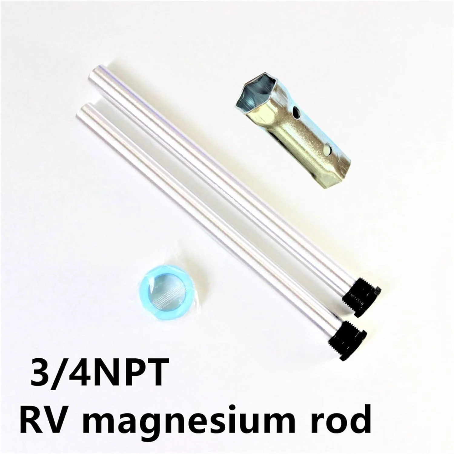 THE WHITE SHOP 2 عدد درپوش تخت مشکی 3/4NPT*18X235/410g، میله های آند آبگرمکن، میله آند برای آبگرمکن های RV، قطعه جایگزین Suburban 232767-3/4"NPT رزوه 26CM طول-منیزیم