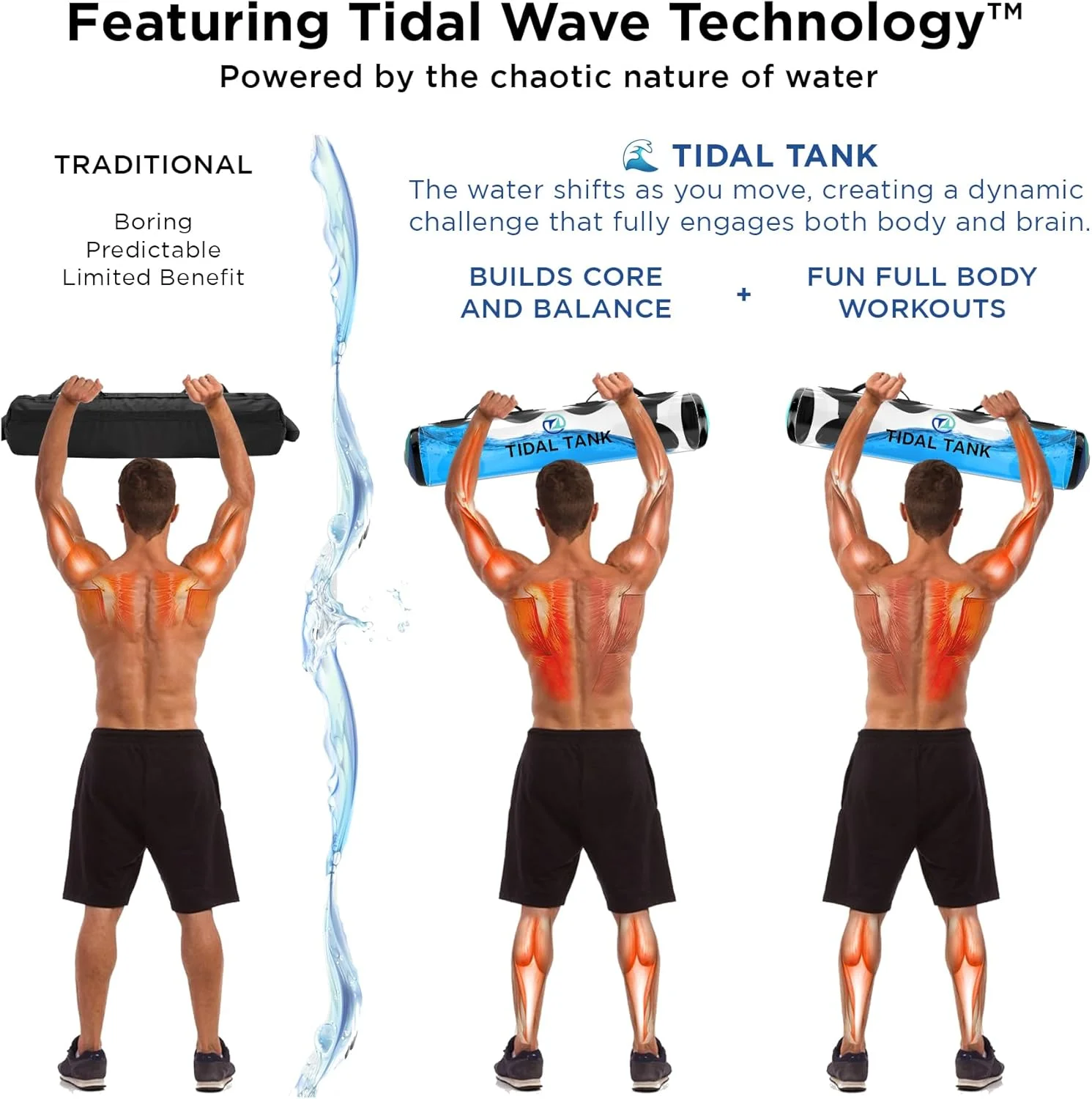 تانک Tidal - جایگزین کیسه شنی 45 پوندی - کیسه آبی قابل تنظیم و پاور بگ با آب - دستگاه هسته و تعادل - تجهیزات تناسب اندام قابل حمل - شامل مرکز آموزش آنلاین… تانک Tidal - جایگزین کیسه شنی 45 پوندی - کیسه آبی قابل تنظیم و پاور بگ با آب - دستگاه هسته و تعادل - تجهیزات تناسب اندام قابل حمل - شامل مرکز آموزش آنلاین…