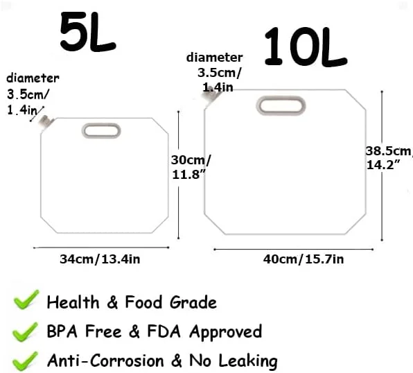 ظرف آب تاشو اضطراری SUPANT، قابل انجماد، مخزن حمل آب پلاستیکی بدون BPA، کیسه آب تاشو برای ورزش، کمپینگ، کوهنوردی، کوله گردی، مناسب برای مواد غذایی ظرف آب تاشو اضطراری SUPANT، قابل انجماد، مخزن حمل آب پلاستیکی بدون BPA، کیسه آب تاشو برای ورزش، کمپینگ، کوهنوردی، کوله گردی، مناسب برای مواد غذایی