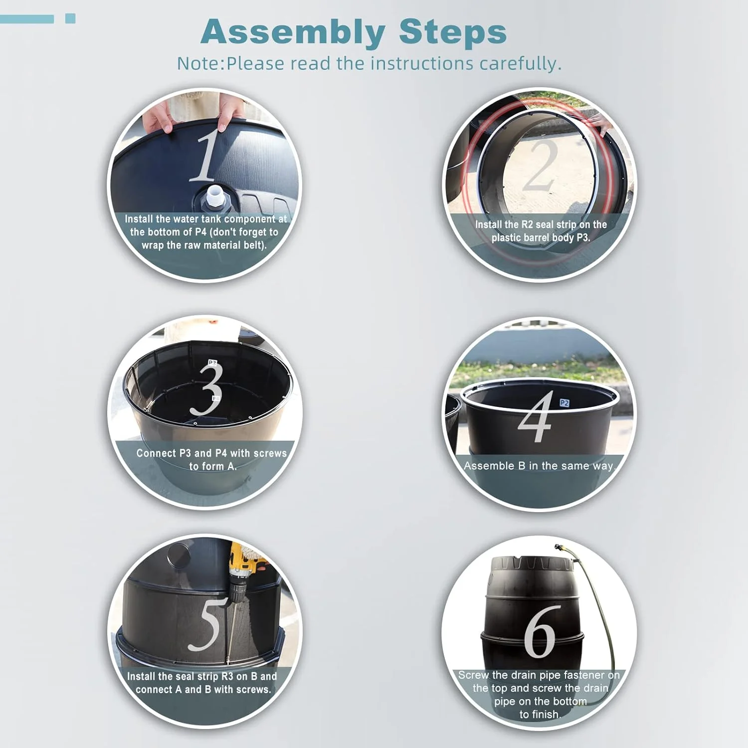 مخزن جمع آوری آب باران SQUEEZE master با ظرفیت 50 گالن - بدون BPA، مناسب برای جمع آوری آب باران در خانه به همراه منحرف کننده آب و شلنگ خروجی - طراحی تخت در پشت، مناسب برای ذخیره سازی آب در باغ ها و گیاهان مخزن جمع آوری آب باران SQUEEZE master با ظرفیت 50 گالن - بدون BPA، مناسب برای جمع آوری آب باران در خانه به همراه منحرف کننده آب و شلنگ خروجی - طراحی تخت در پشت، مناسب برای ذخیره سازی آب در باغ ها و گیاهان