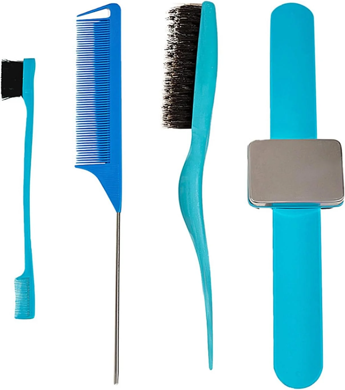 مجموعه شانه مو لابیموس 4 عددی شامل شانه دندانه ریز، شانه دم موشی، شانه برش مو، برس کنترل لبه دو طرفه ضد الکتریسیته ساکن برای آرایشگاه های مردانه و زنانه