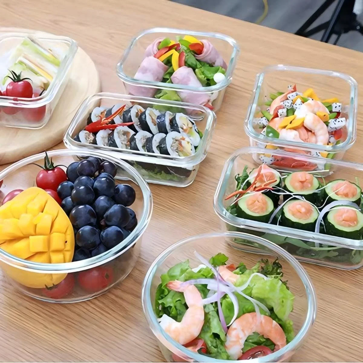 ست 12 تایی ظروف شیشه ای آماده سازی غذا، ظروف نگهداری مواد غذایی شیشه ای با درب، جعبه های بنتو ناهار قابل استفاده مجدد و ضد نشت، مناسب فریزر، مایکروویو و ماشین ظرفشویی