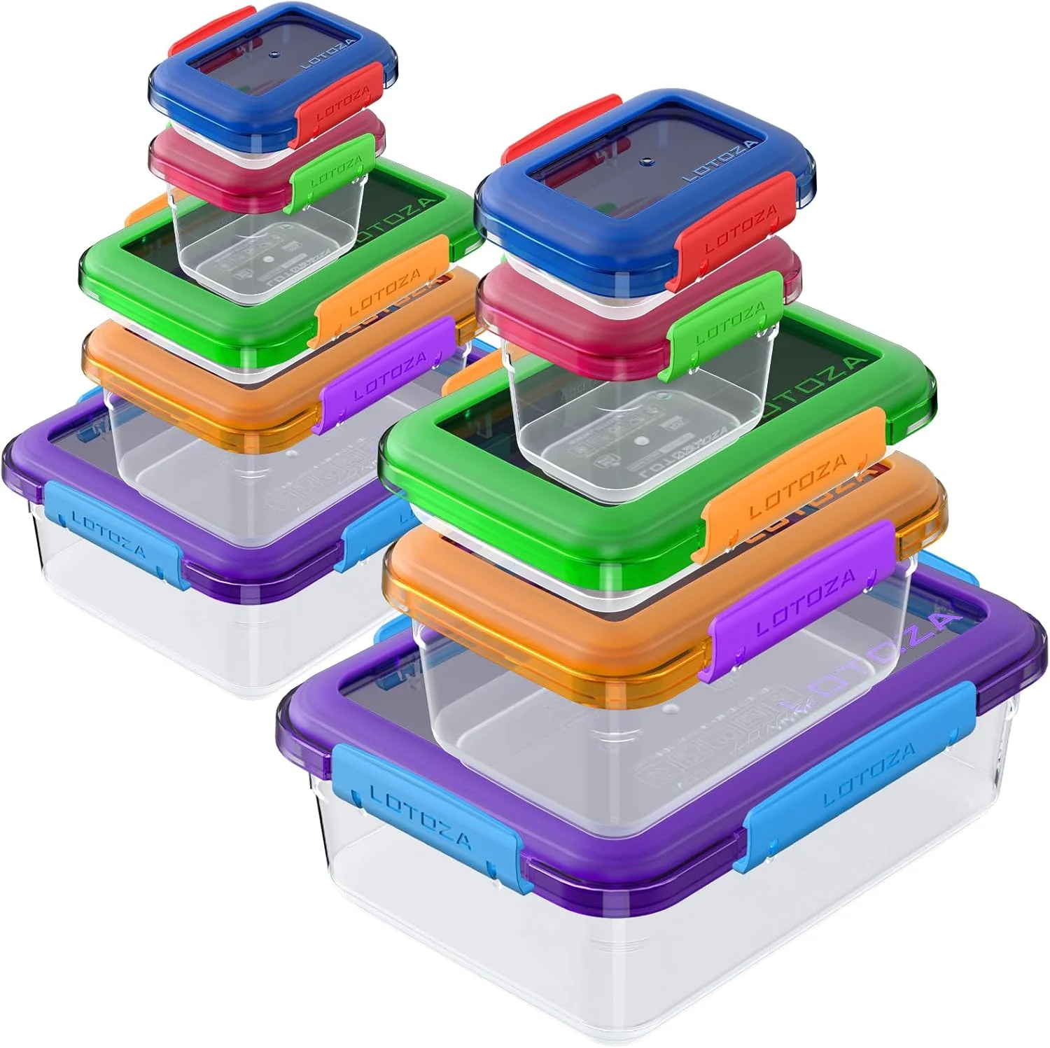 ست 10 عددی ظروف پلاستیکی نگهداری غذا با درب، بدون BPA، قفل دار، مناسب برای سازماندهی آشپزخانه و انبار، آماده سازی غذا، ناهار، سالاد، میوه، قابل چیدن روی هم، قابل استفاده در مایکروویو و ماشین ظرفشویی، 150/350/850/2000 میلی لیتر ست 10 عددی ظروف پلاستیکی نگهداری غذا با درب، بدون BPA، قفل دار، مناسب برای سازماندهی آشپزخانه و انبار، آماده سازی غذا، ناهار، سالاد، میوه، قابل چیدن روی هم، قابل استفاده در مایکروویو و ماشین ظرفشویی، 150/350/850/2000 میلی لیتر