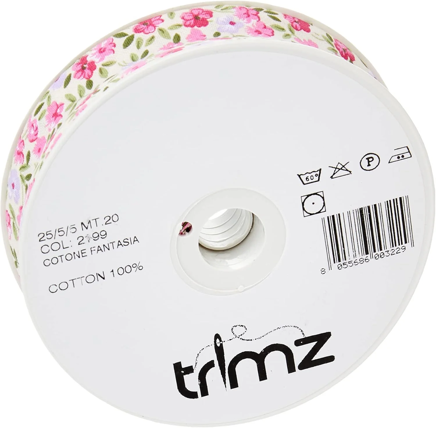 Inastri 25/5/ 5 mm Cotton Bias Binding, Floral 2199