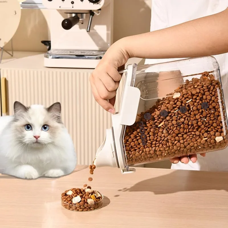 ست ظروف نگهداری غلات، ست 3 عددی ظروف نگهداری غلات | ظرف نگهداری مواد غذایی با کیفیت عالی و درب های محکم با ظرفیت 2.8 لیتر / 2.8 کیلوگرم + پیمانه اندازه گیری و دهانه خروجی | سطل/ظرف پخش کننده برنج پلاستیکی بدون BPA