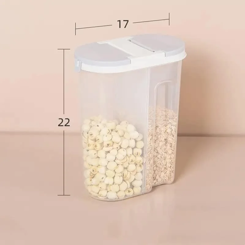 ظروف نگهداری غلات و مواد غذایی خشک والاکس | ست 2 عددی ظروف پلاستیکی درب دار آشپزخانه | هر جعبه غلات 2.5 لیتری با 2 قسمت جداکننده | بدون BPA | قابل شستشو در ماشین ظرفشویی و استفاده در مایکروویو ظروف نگهداری غلات و مواد غذایی خشک والاکس | ست 2 عددی ظروف پلاستیکی درب دار آشپزخانه | هر جعبه غلات 2.5 لیتری با 2 قسمت جداکننده | بدون BPA | قابل شستشو در ماشین ظرفشویی و استفاده در مایکروویو