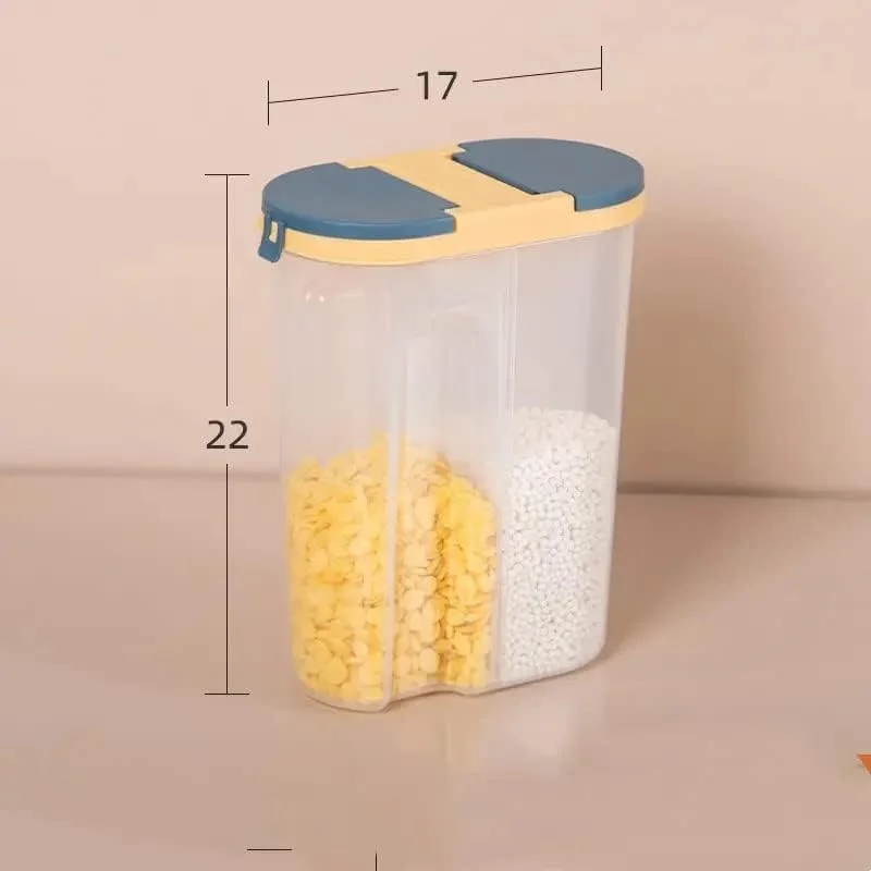 ظروف نگهداری غلات و مواد غذایی خشک والاکس | ست 2 عددی ظروف پلاستیکی درب دار آشپزخانه | هر جعبه غلات 2.5 لیتری با 2 قسمت جداکننده | بدون BPA | قابل شستشو در ماشین ظرفشویی و استفاده در مایکروویو ظروف نگهداری غلات و مواد غذایی خشک والاکس | ست 2 عددی ظروف پلاستیکی درب دار آشپزخانه | هر جعبه غلات 2.5 لیتری با 2 قسمت جداکننده | بدون BPA | قابل شستشو در ماشین ظرفشویی و استفاده در مایکروویو