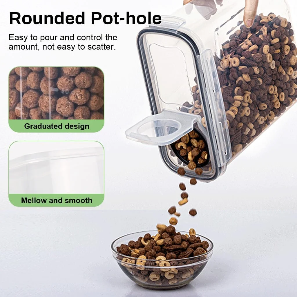 ظروف نگهداری غلات و مواد غذایی خشک Supvox®، سازمان دهنده پلاستیکی آشپزخانه دربسته، با خروجی ریزش و ظرف نگهداری مواد غذایی بدون BPA، برای شکر، آرد، تنقلات، لوازم پخت (4 عدد) ظروف نگهداری غلات و مواد غذایی خشک Supvox®، سازمان دهنده پلاستیکی آشپزخانه دربسته، با خروجی ریزش و ظرف نگهداری مواد غذایی بدون BPA، برای شکر، آرد، تنقلات، لوازم پخت (4 عدد)