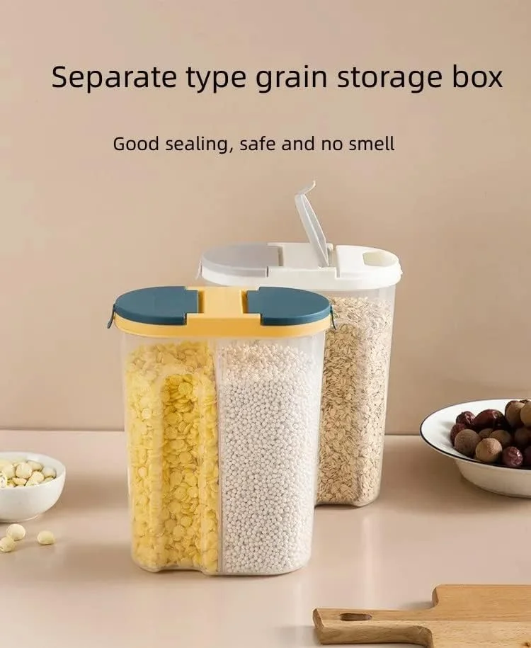 ظروف نگهداری غلات و مواد غذایی خشک والاکس | ست 2 عددی ظروف پلاستیکی درب دار آشپزخانه | هر جعبه غلات 2.5 لیتری با 2 قسمت جداکننده | بدون BPA | قابل شستشو در ماشین ظرفشویی و استفاده در مایکروویو ظروف نگهداری غلات و مواد غذایی خشک والاکس | ست 2 عددی ظروف پلاستیکی درب دار آشپزخانه | هر جعبه غلات 2.5 لیتری با 2 قسمت جداکننده | بدون BPA | قابل شستشو در ماشین ظرفشویی و استفاده در مایکروویو