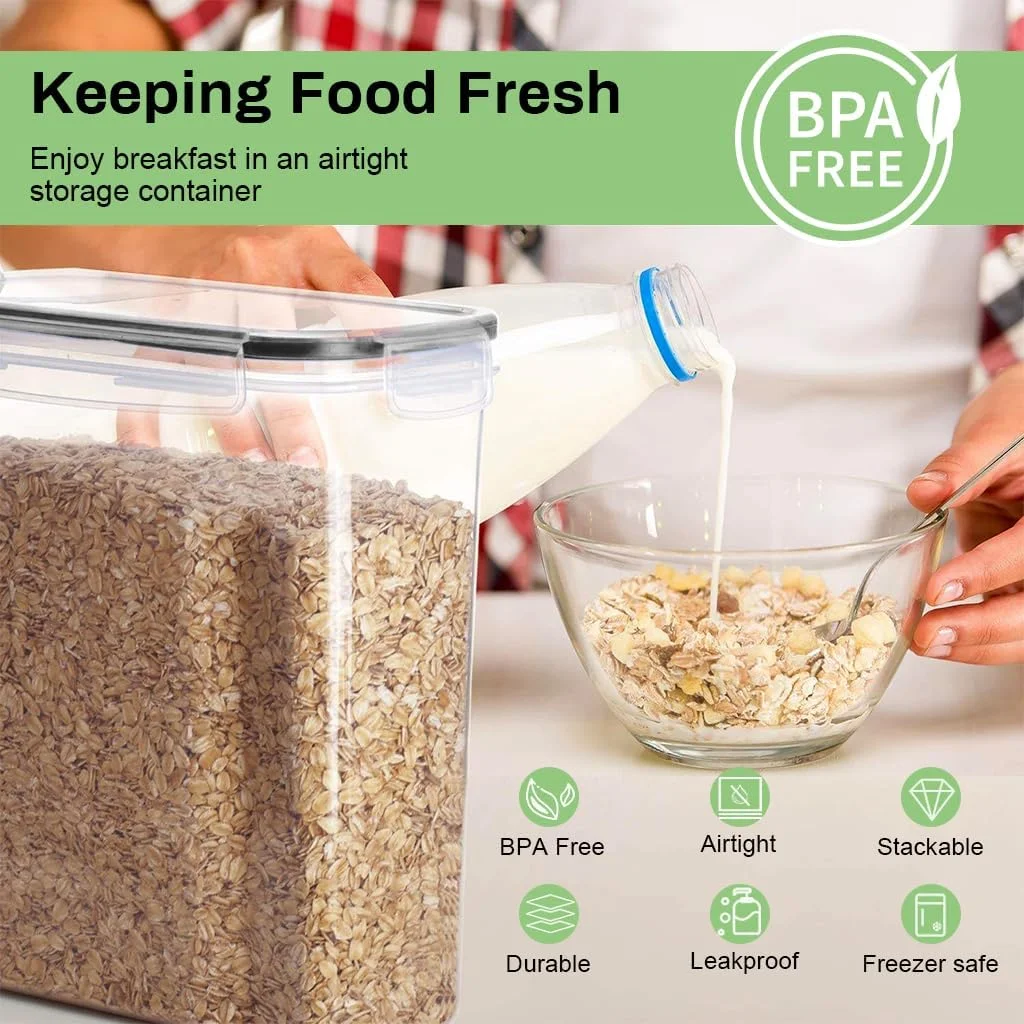 ظروف نگهداری غلات و مواد غذایی خشک Supvox®، سازمان دهنده پلاستیکی آشپزخانه دربسته، با خروجی ریزش و ظرف نگهداری مواد غذایی بدون BPA، برای شکر، آرد، تنقلات، لوازم پخت (4 عدد) ظروف نگهداری غلات و مواد غذایی خشک Supvox®، سازمان دهنده پلاستیکی آشپزخانه دربسته، با خروجی ریزش و ظرف نگهداری مواد غذایی بدون BPA، برای شکر، آرد، تنقلات، لوازم پخت (4 عدد)