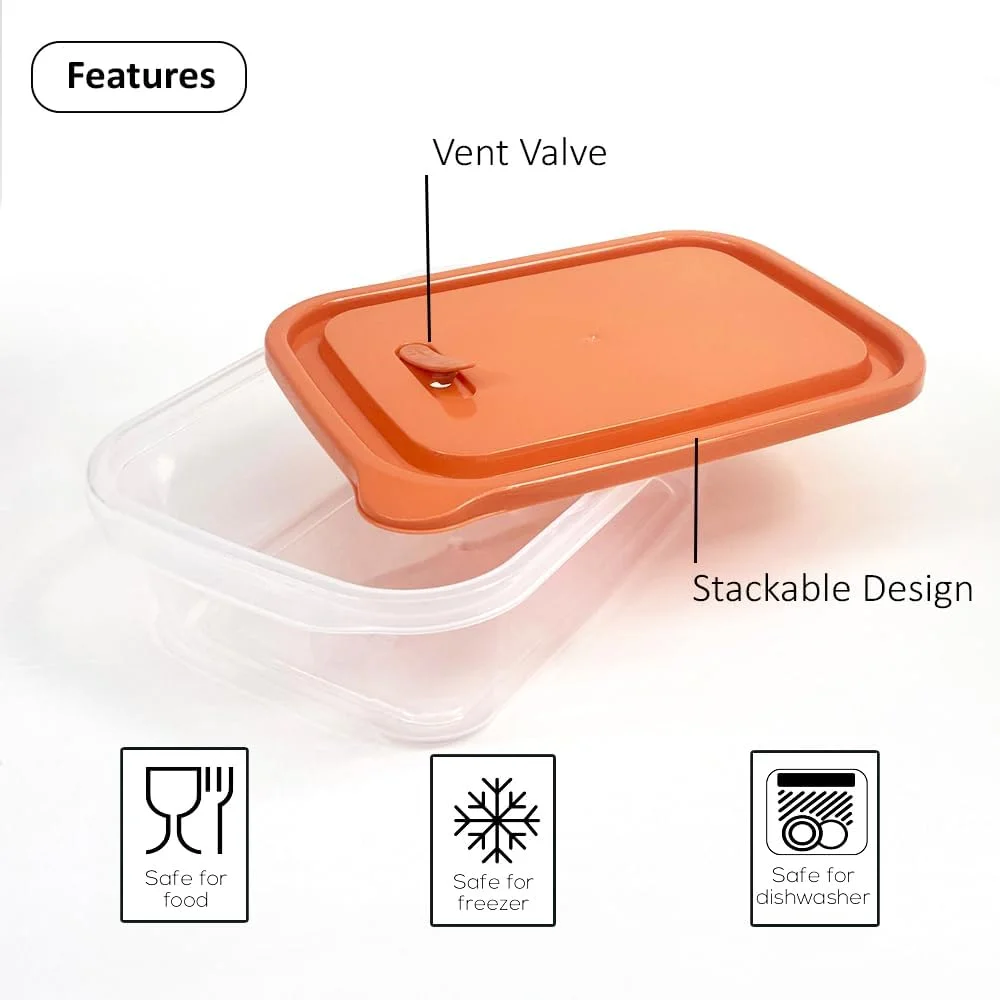 ظرف نگهداری غذا 4 تکه HEXAR® با درب، ست ظروف مربعی قابل چیدن، مناسب برای فریزر و ماشین ظرفشویی، ظروف پلاستیکی ضد نشت آشپزخانه (چند رنگ) ظرف نگهداری غذا 4 تکه HEXAR® با درب، ست ظروف مربعی قابل چیدن، مناسب برای فریزر و ماشین ظرفشویی، ظروف پلاستیکی ضد نشت آشپزخانه (چند رنگ)