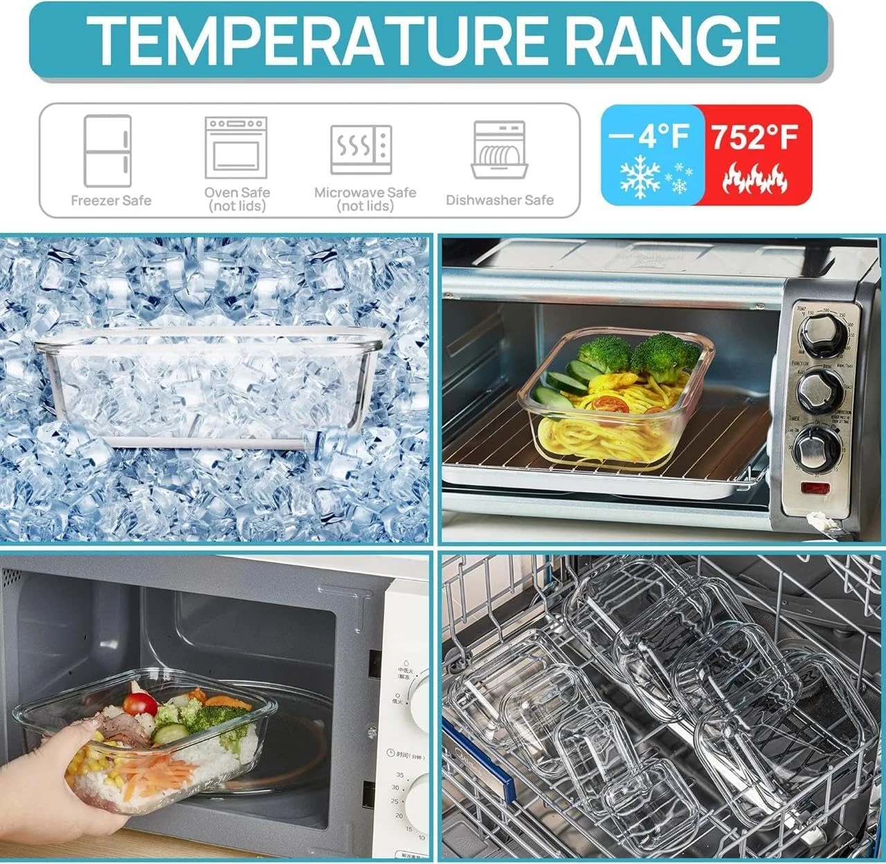 ست ظروف نگهداری غذا 5 عددی Purfex، ظرف غذای شیشه ای 650 میلی لیتری با درب های قفل دار ضد نشت، ظروف شیشه ای هواگیر، بدون BPA، مناسب برای نگهداری در آشپزخانه، مایکروویو، فریزر و ماشین ظرفشویی ست ظروف نگهداری غذا 5 عددی Purfex، ظرف غذای شیشه ای 650 میلی لیتری با درب های قفل دار ضد نشت، ظروف شیشه ای هواگیر، بدون BPA، مناسب برای نگهداری در آشپزخانه، مایکروویو، فریزر و ماشین ظرفشویی