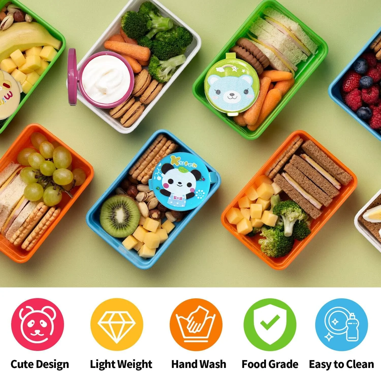 ظرف سس سالاد بیرون بر، ظروف چاشنی کوچک 27 میلی لیتری با درب، فنجان های سس کوچک برای جعبه ناهار، ظروف سس بنتو ضد نشت قابل استفاده مجدد برای لوازم جانبی ناهار بچه ها، طرح حیوانات، 8 عدد ظرف سس سالاد بیرون بر، ظروف چاشنی کوچک 27 میلی لیتری با درب، فنجان های سس کوچک برای جعبه ناهار، ظروف سس بنتو ضد نشت قابل استفاده مجدد برای لوازم جانبی ناهار بچه ها، طرح حیوانات، 8 عدد