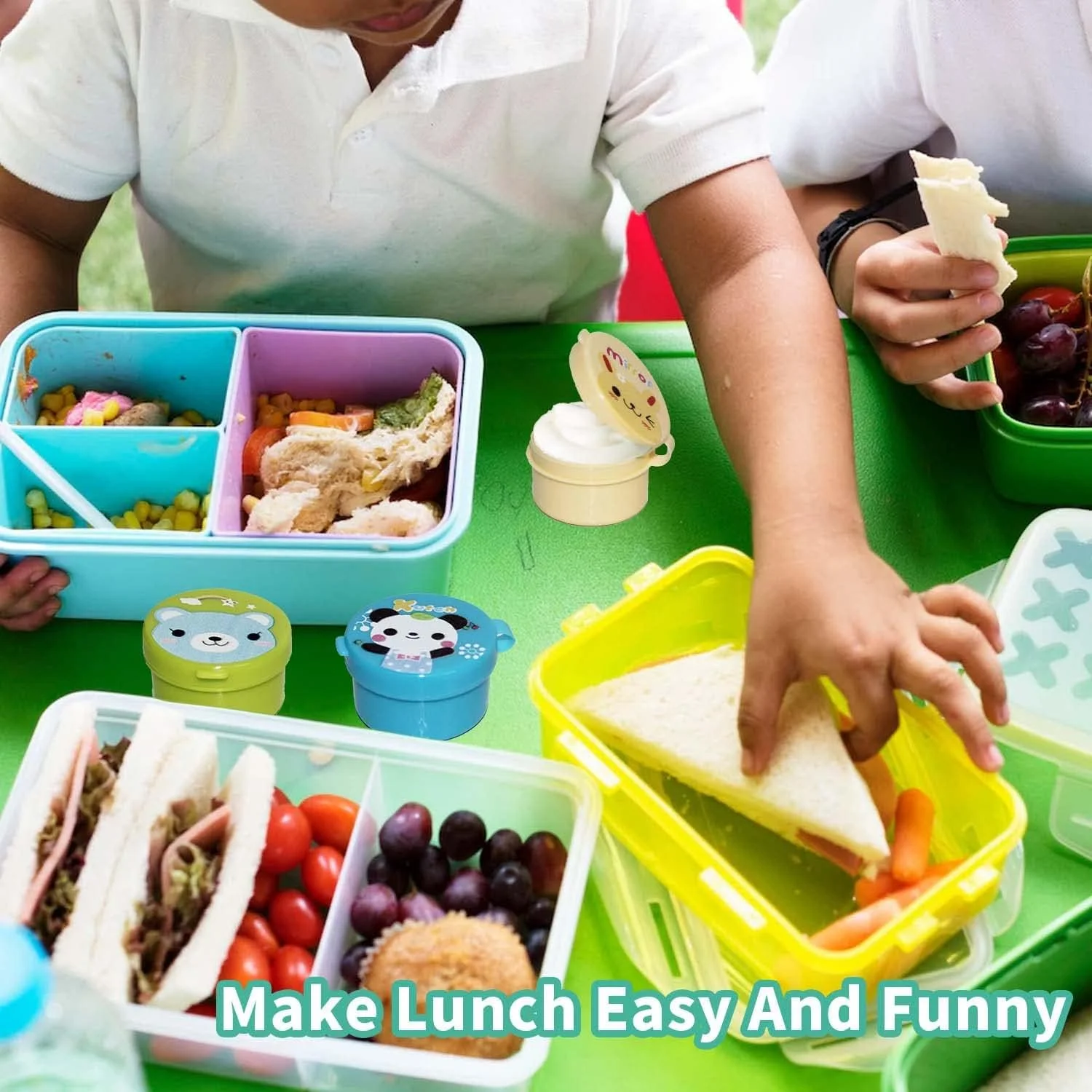 ظرف سس سالاد بیرون بر، ظروف چاشنی کوچک 27 میلی لیتری با درب، فنجان های سس کوچک برای جعبه ناهار، ظروف سس بنتو ضد نشت قابل استفاده مجدد برای لوازم جانبی ناهار بچه ها، طرح حیوانات، 8 عدد ظرف سس سالاد بیرون بر، ظروف چاشنی کوچک 27 میلی لیتری با درب، فنجان های سس کوچک برای جعبه ناهار، ظروف سس بنتو ضد نشت قابل استفاده مجدد برای لوازم جانبی ناهار بچه ها، طرح حیوانات، 8 عدد