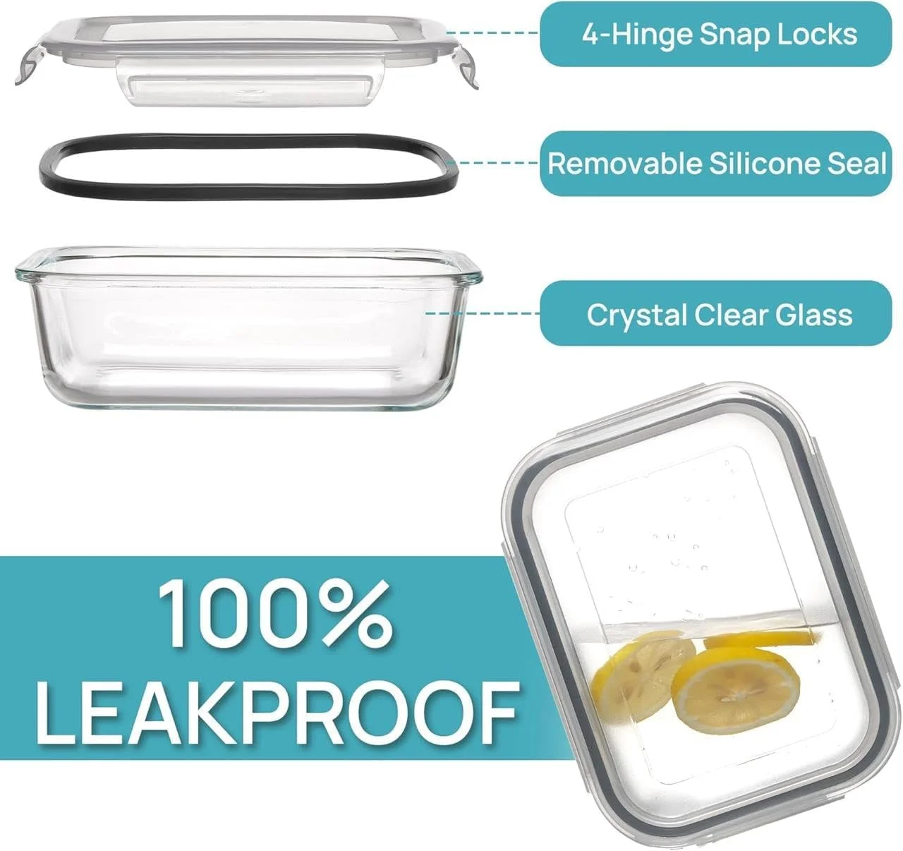 ست ظروف نگهداری غذا 5 عددی Purfex، ظرف غذای شیشه ای 650 میلی لیتری با درب های قفل دار ضد نشت، ظروف شیشه ای هواگیر، بدون BPA، مناسب برای نگهداری در آشپزخانه، مایکروویو، فریزر و ماشین ظرفشویی ست ظروف نگهداری غذا 5 عددی Purfex، ظرف غذای شیشه ای 650 میلی لیتری با درب های قفل دار ضد نشت، ظروف شیشه ای هواگیر، بدون BPA، مناسب برای نگهداری در آشپزخانه، مایکروویو، فریزر و ماشین ظرفشویی