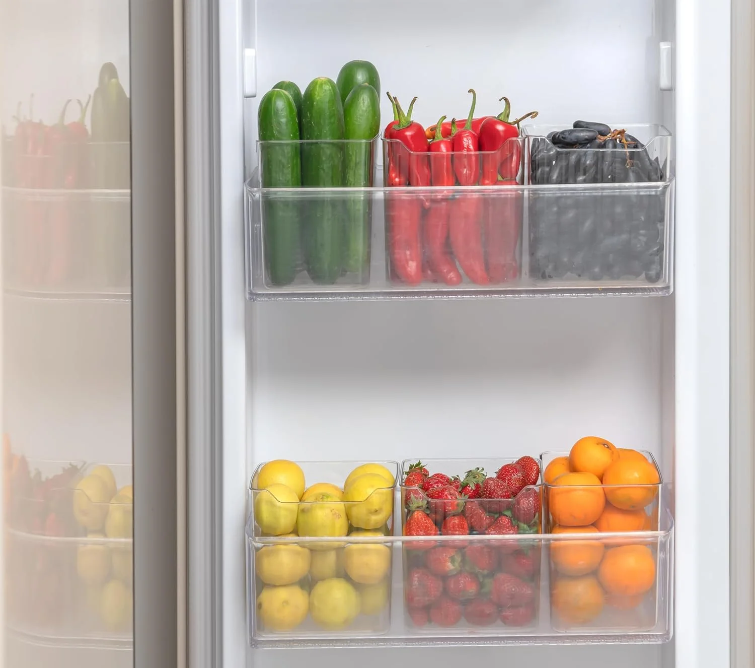 جعبه های نگهداری یخچال Clazkit، ظروف چند منظوره برای نگهداری، سازمان دهنده درب جانبی یخچال صرفه جویی در فضا برای یخچال، آشپزخانه، حمام، لوازم التحریر، لوازم آرایشی - ست 6 عددی شفاف جعبه های نگهداری یخچال Clazkit، ظروف چند منظوره برای نگهداری، سازمان دهنده درب جانبی یخچال صرفه جویی در فضا برای یخچال، آشپزخانه، حمام، لوازم التحریر، لوازم آرایشی - ست 6 عددی شفاف