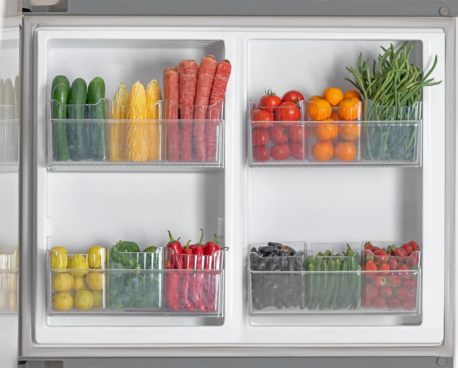 جعبه های نگهداری یخچال Clazkit، ظروف چند منظوره برای نگهداری، سازمان دهنده درب جانبی یخچال صرفه جویی در فضا برای یخچال، آشپزخانه، حمام، لوازم التحریر، لوازم آرایشی - ست 6 عددی شفاف جعبه های نگهداری یخچال Clazkit، ظروف چند منظوره برای نگهداری، سازمان دهنده درب جانبی یخچال صرفه جویی در فضا برای یخچال، آشپزخانه، حمام، لوازم التحریر، لوازم آرایشی - ست 6 عددی شفاف