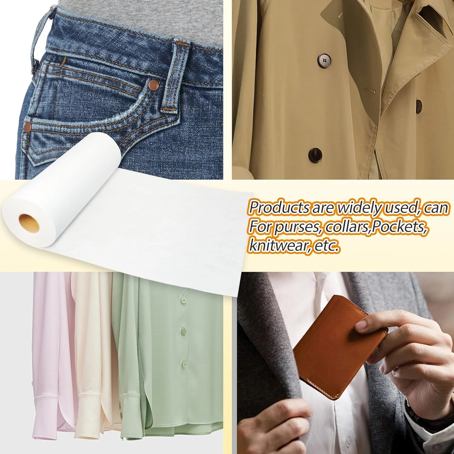 HZCGJMY لایی چسب پارچه ای متوسط 30 سانتیمتر در 40 متر، مناسب خیاطی، لایی زانفیکس غیر بافته، پشمینه چسبی سفید یک طرفه برای لوازم صنایع دستی، خیاطی، یقه، سرآستین HZCGJMY لایی چسب پارچه ای متوسط 30 سانتیمتر در 40 متر، مناسب خیاطی، لایی زانفیکس غیر بافته، پشمینه چسبی سفید یک طرفه برای لوازم صنایع دستی، خیاطی، یقه، سرآستین