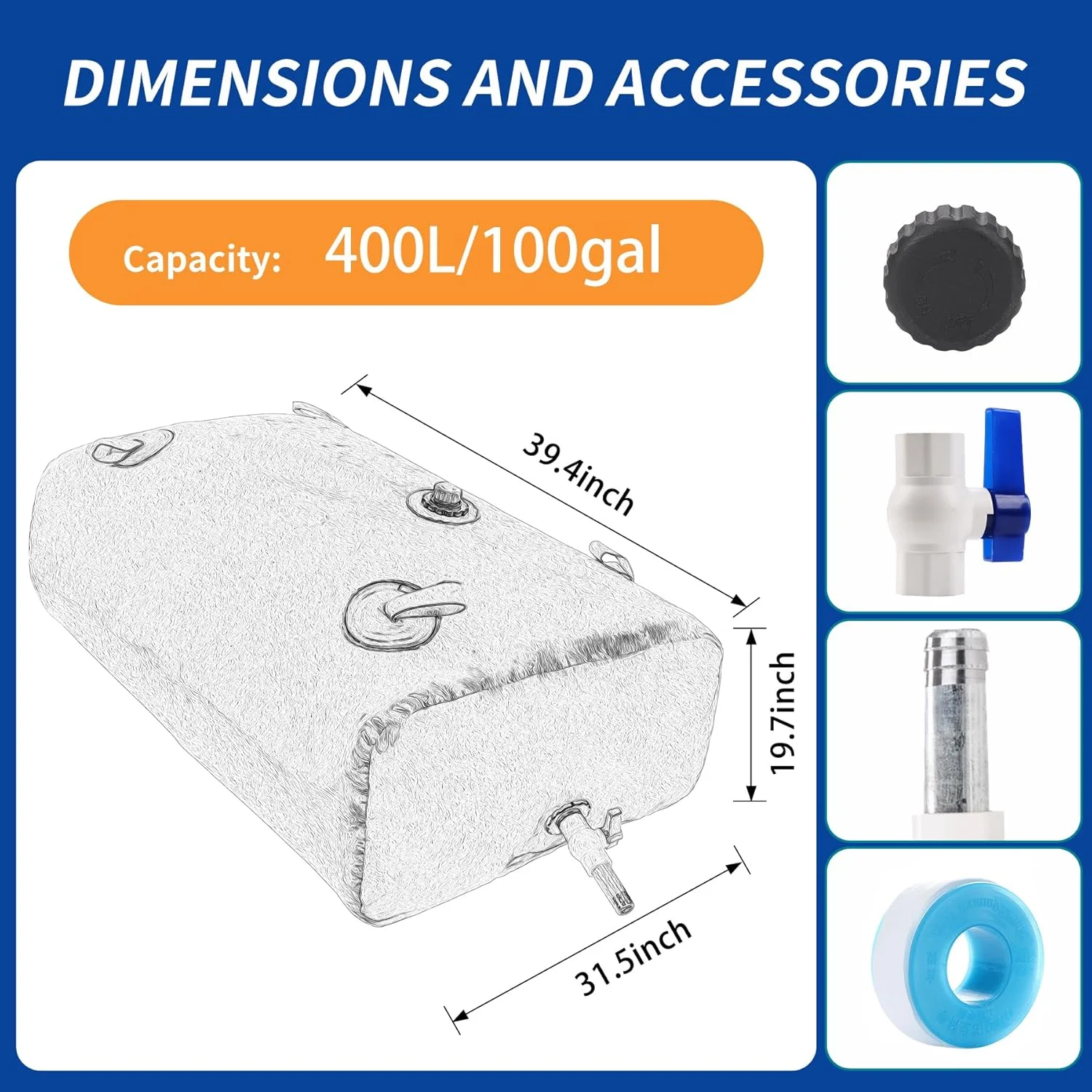 مخزن آب تاشو MXQMKL با ظرفیت 400 لیتر/100 گالن، کیسه آب نرم تاشو با ظرفیت بزرگ، مقاوم در برابر خشکسالی، پیشگیری از آتش سوزی، آب اضطراری مخزن آب تاشو MXQMKL با ظرفیت 400 لیتر/100 گالن، کیسه آب نرم تاشو با ظرفیت بزرگ، مقاوم در برابر خشکسالی، پیشگیری از آتش سوزی، آب اضطراری