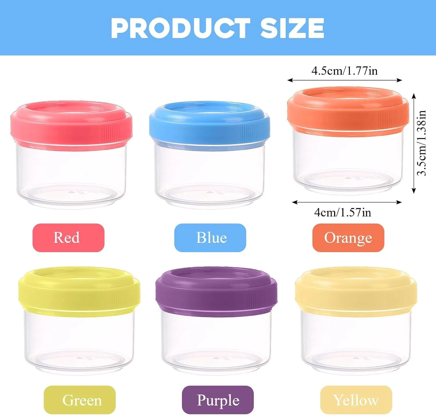 بسته 12 عددی ظروف نگهداری مینیاتوری بوکلا با درب - ظروف پلاستیکی کوچک، ضد هوا و ضد نشت برای سازماندهی آشپزخانه - قابل استفاده مجدد، 35 میلی لیتری، قابل چیدن برای تنقلات، سس ها و غذاهای منجمد