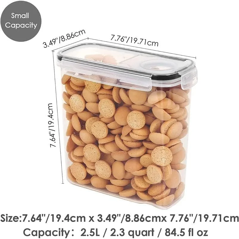 مهمیر® ظروف نگهداری مواد غذایی خشک و غلات، پلاستیکی، بدون BPA، قابل چیدن، با درب های قفل دار (2.5 لیتر) - ست 4 عددی برای شکر، آرد، تنقلات، لوازم پخت و پز (ست 4 عددی) مهمیر® ظروف نگهداری مواد غذایی خشک و غلات، پلاستیکی، بدون BPA، قابل چیدن، با درب های قفل دار (2.5 لیتر) - ست 4 عددی برای شکر، آرد، تنقلات، لوازم پخت و پز (ست 4 عددی)